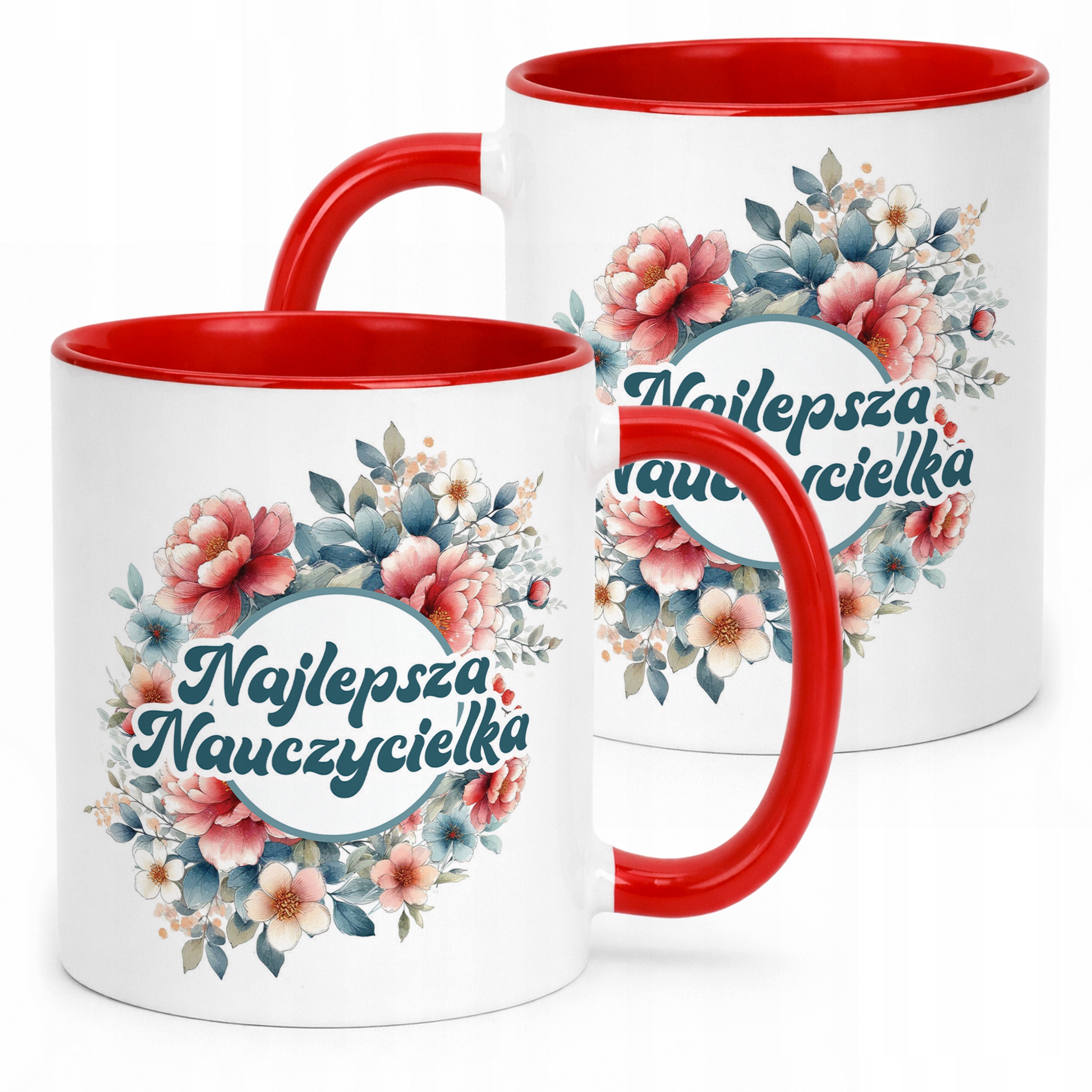 Kubek Czerwony Najlepsza Nauczycielka Dzień Nauczyciela Prezent