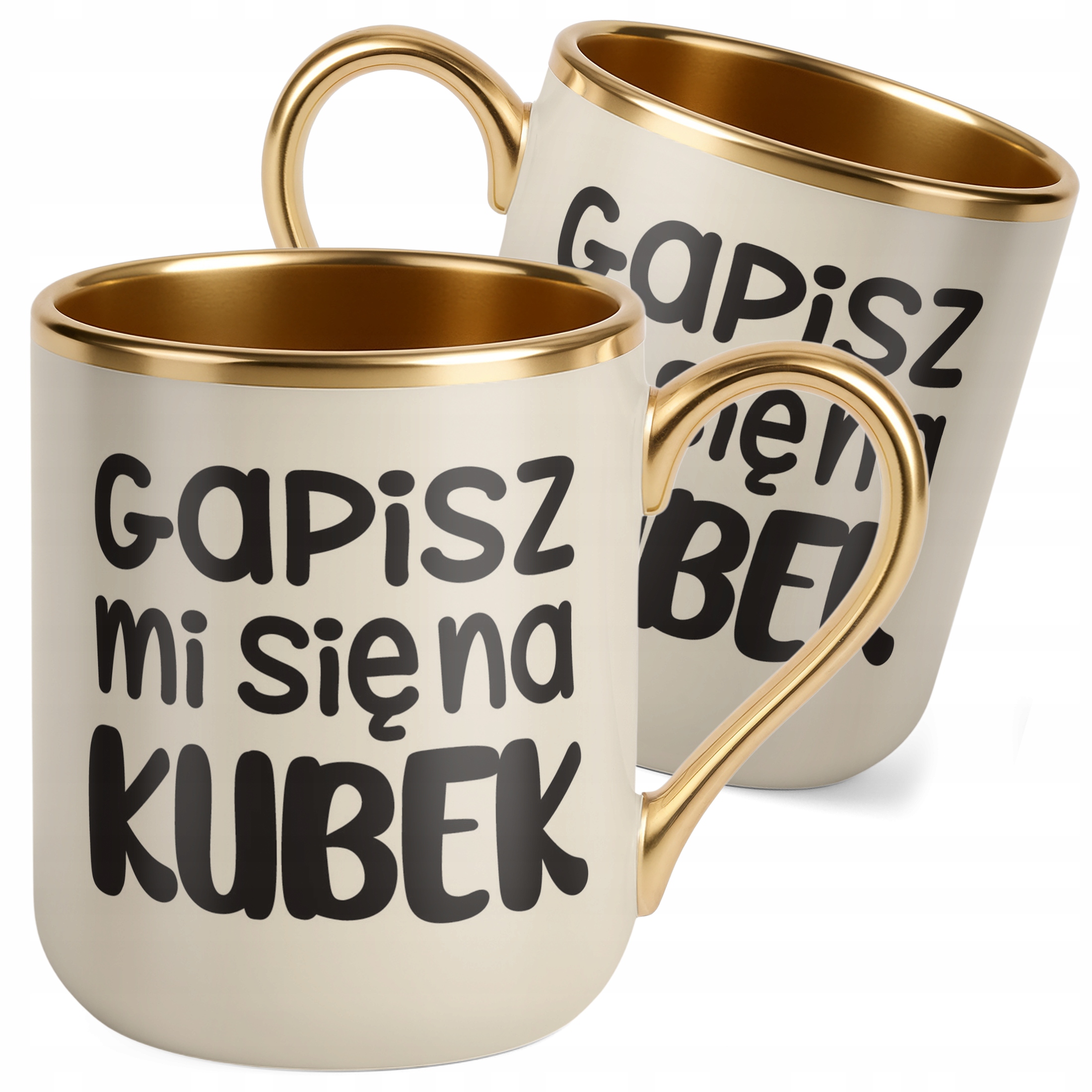 Kubek Premium Złoty Ecru Gapisz Mi Się Na Kubek Śmieszny Zabawny