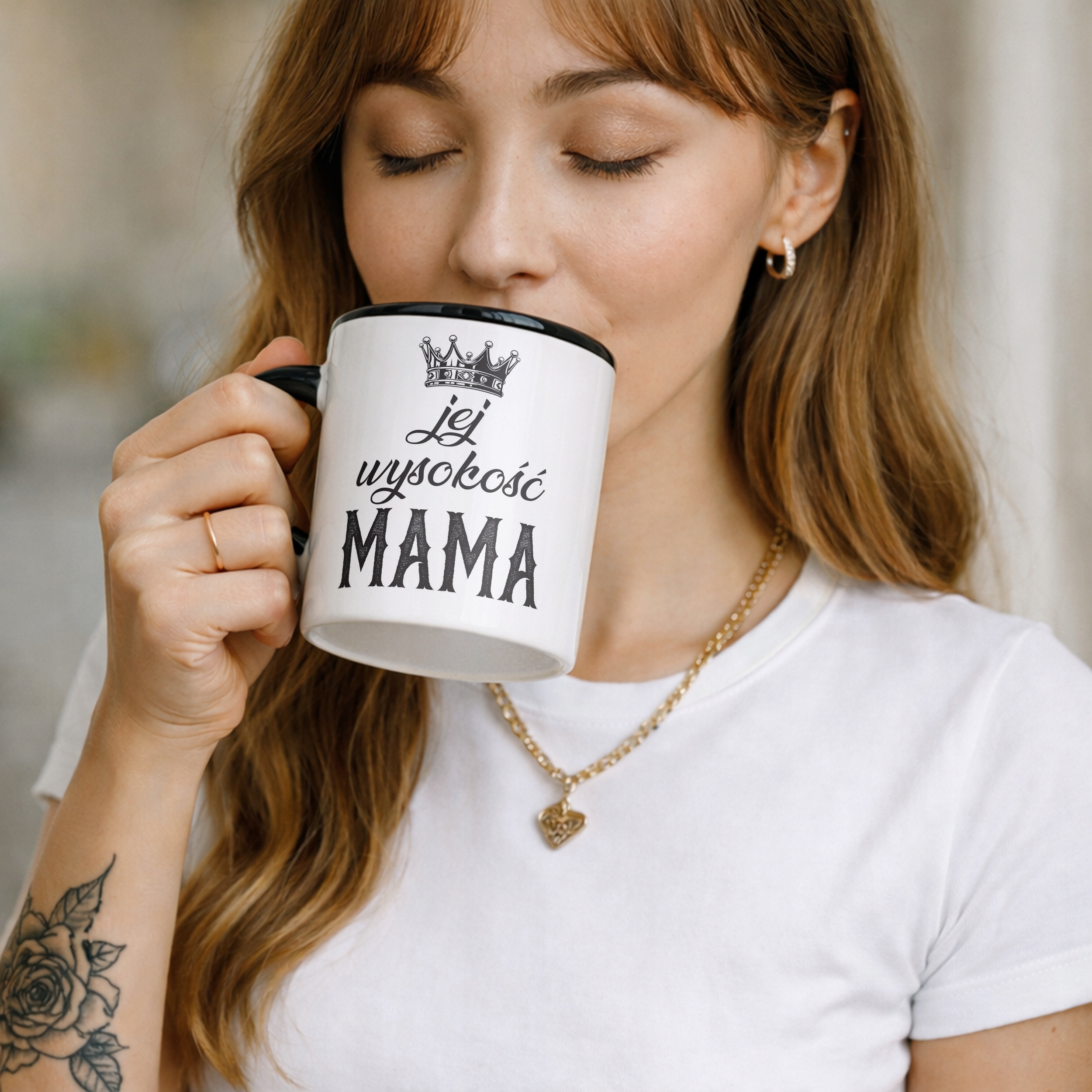 Kubek Czarny Dzień Matki Dla Mamy Prezent Jej Wyskość Mama
