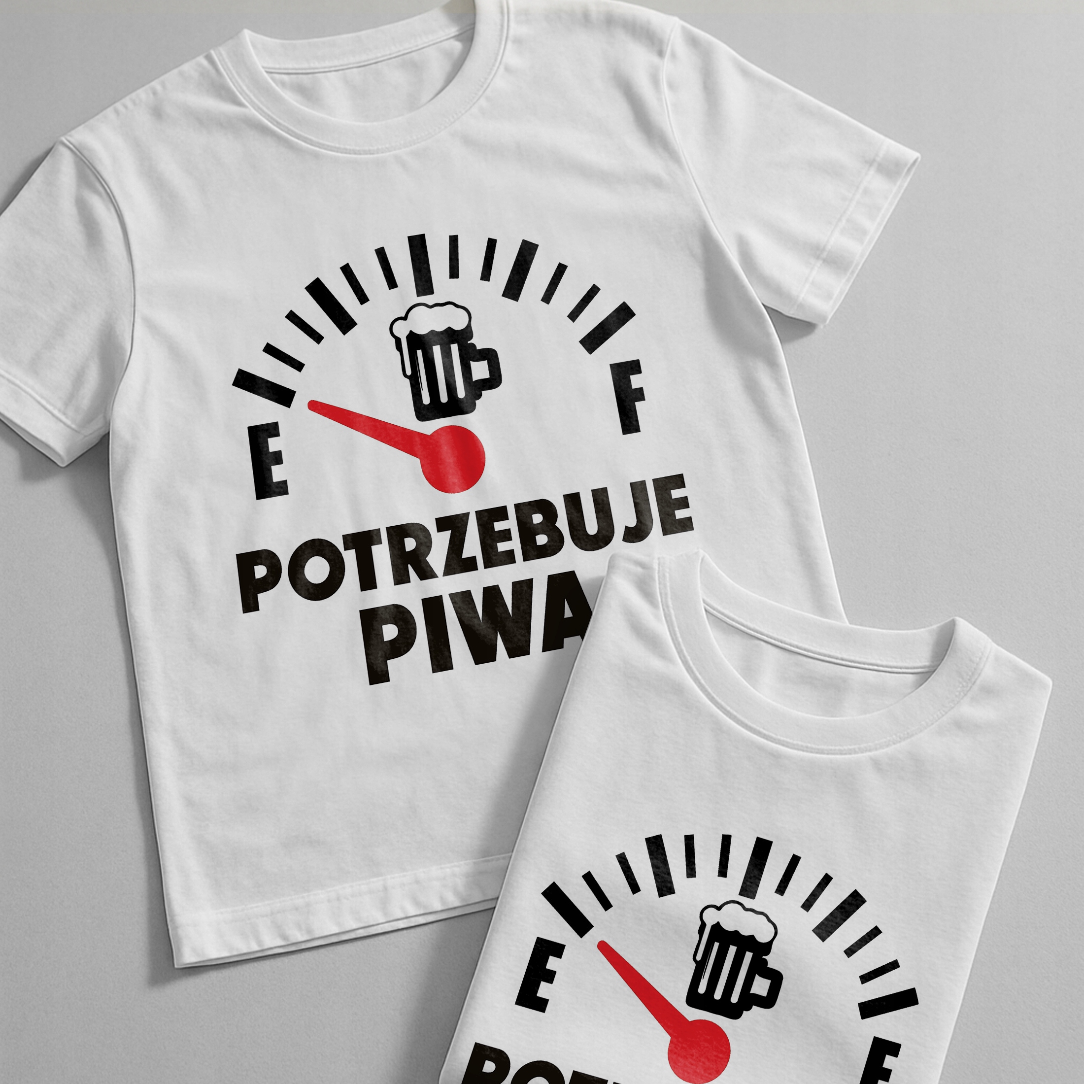 Koszulka biała męska Potrzebuję Piwa Zabawny Prezent r. 3XL