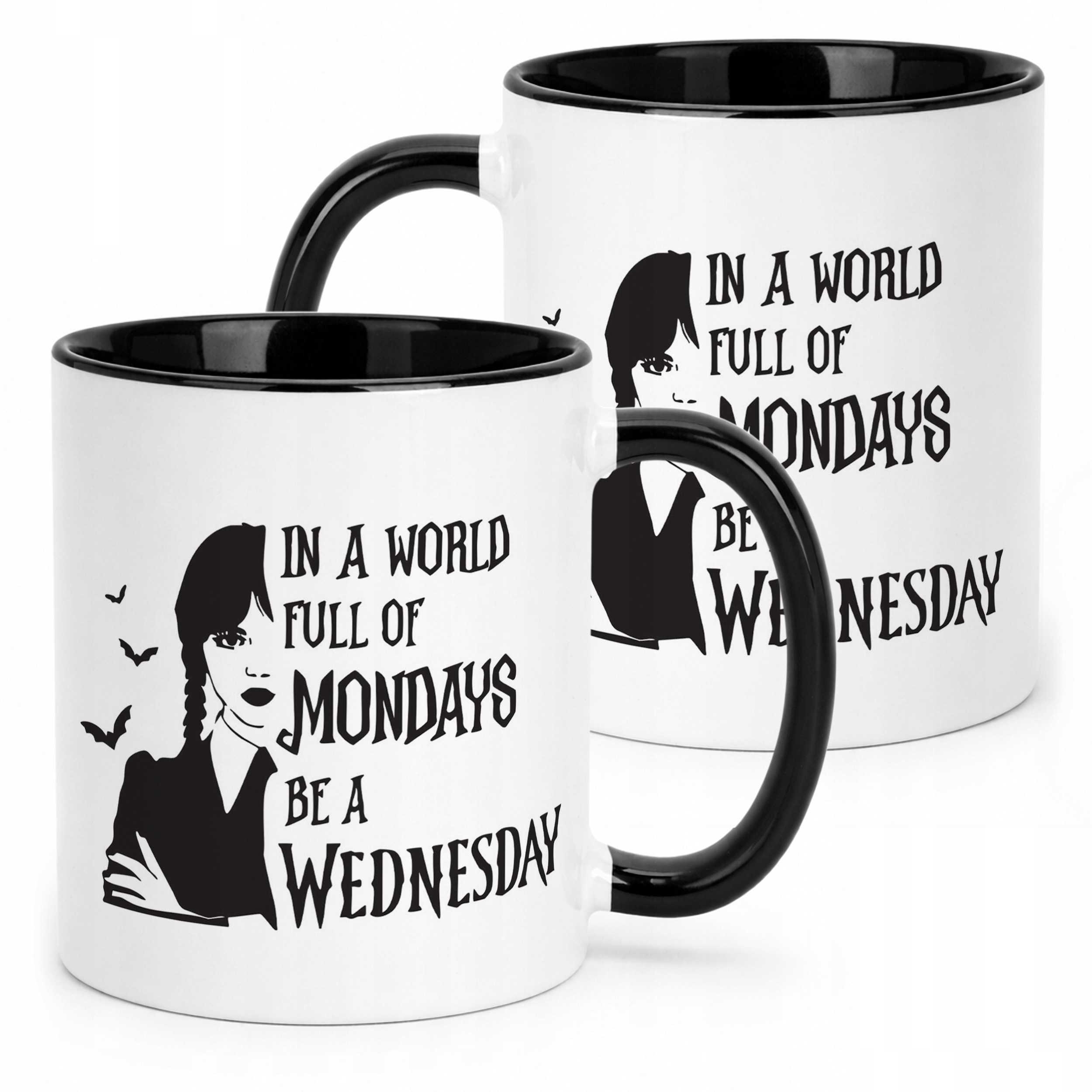 Kubek Czarny Nevermore Wednesday Addams Dla Fanów Prezent