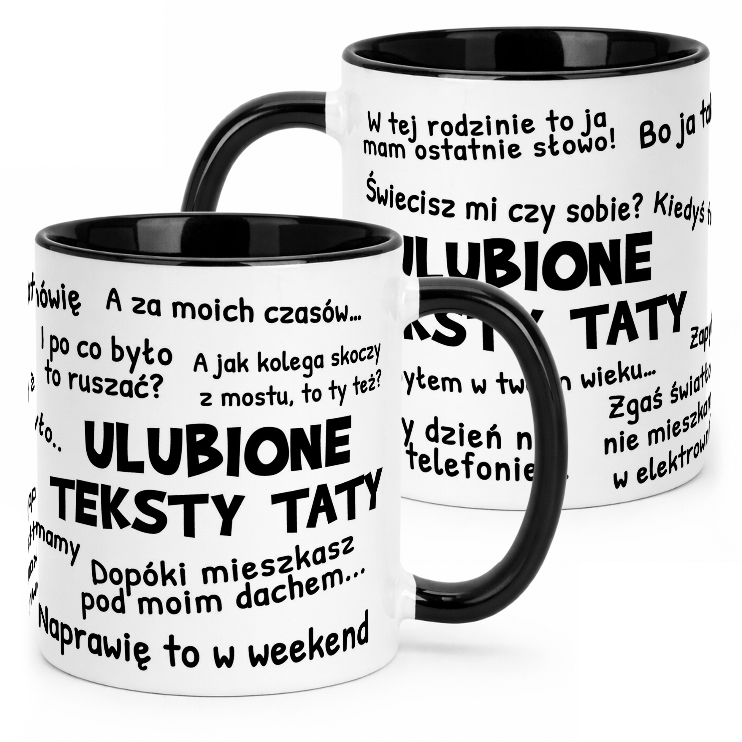 Kubek Czarny Dzień Ojca Dla Taty Ulubione Teksty Taty Prezent