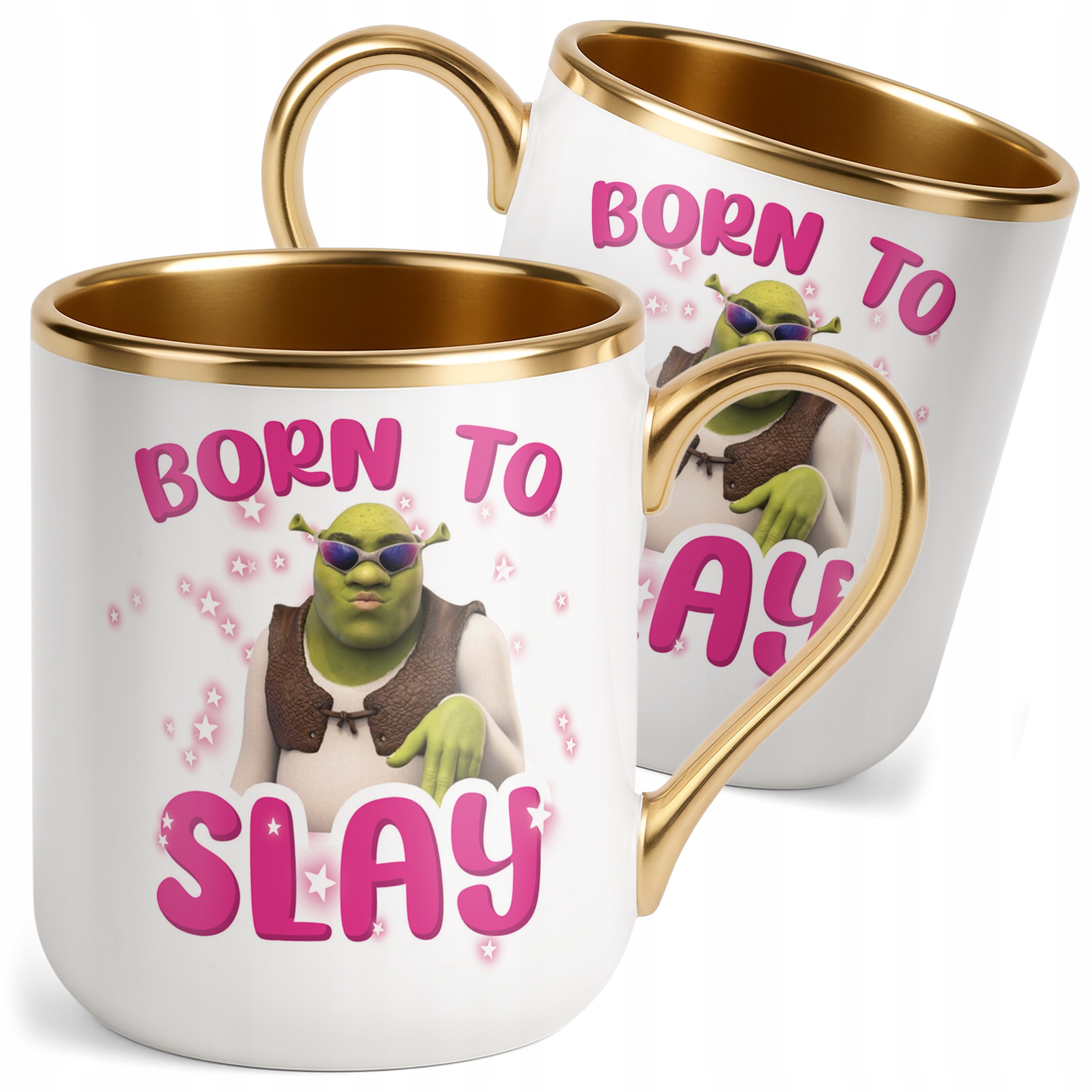 Kubek Premium Złoty Born To Slay Śmieszny Zabawny Prezent