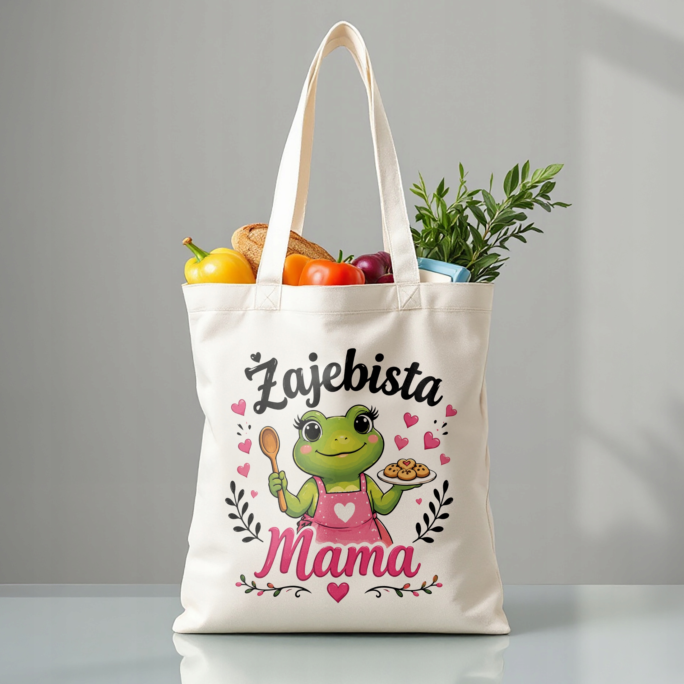 Prezent na Dzień Matki torba bawełniana premium dla mamy torba na zakupy