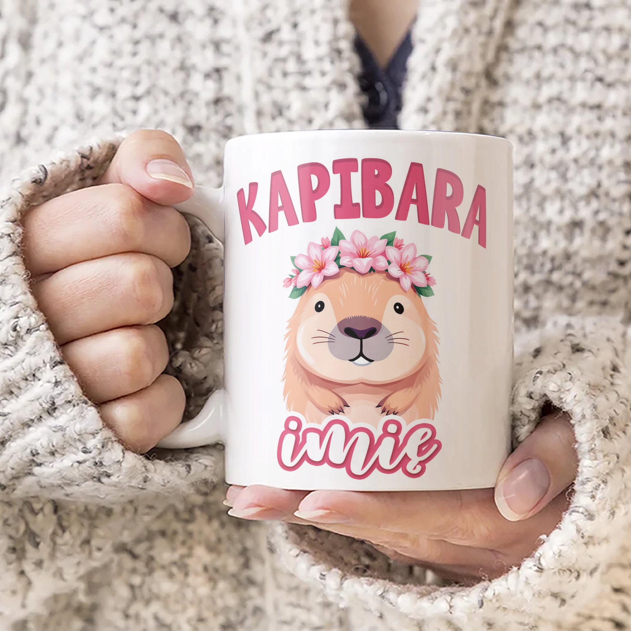 Kubek ceramiczny personalizowany Kapibara Capybara Zwierzak Dla Dzieci