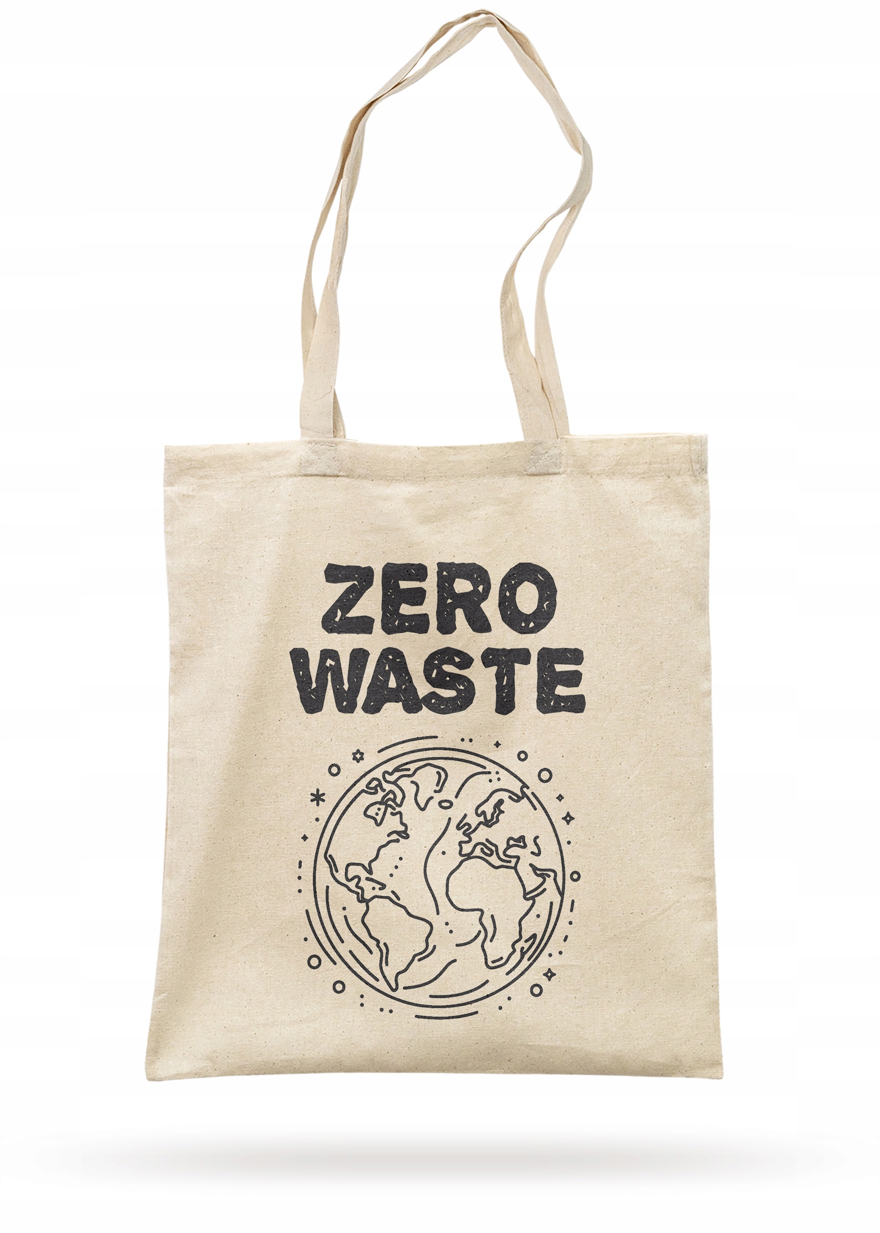 Torba bawełniana z dnem materiałowa na zakupy Ekologia Ziemia ZERO WASTE