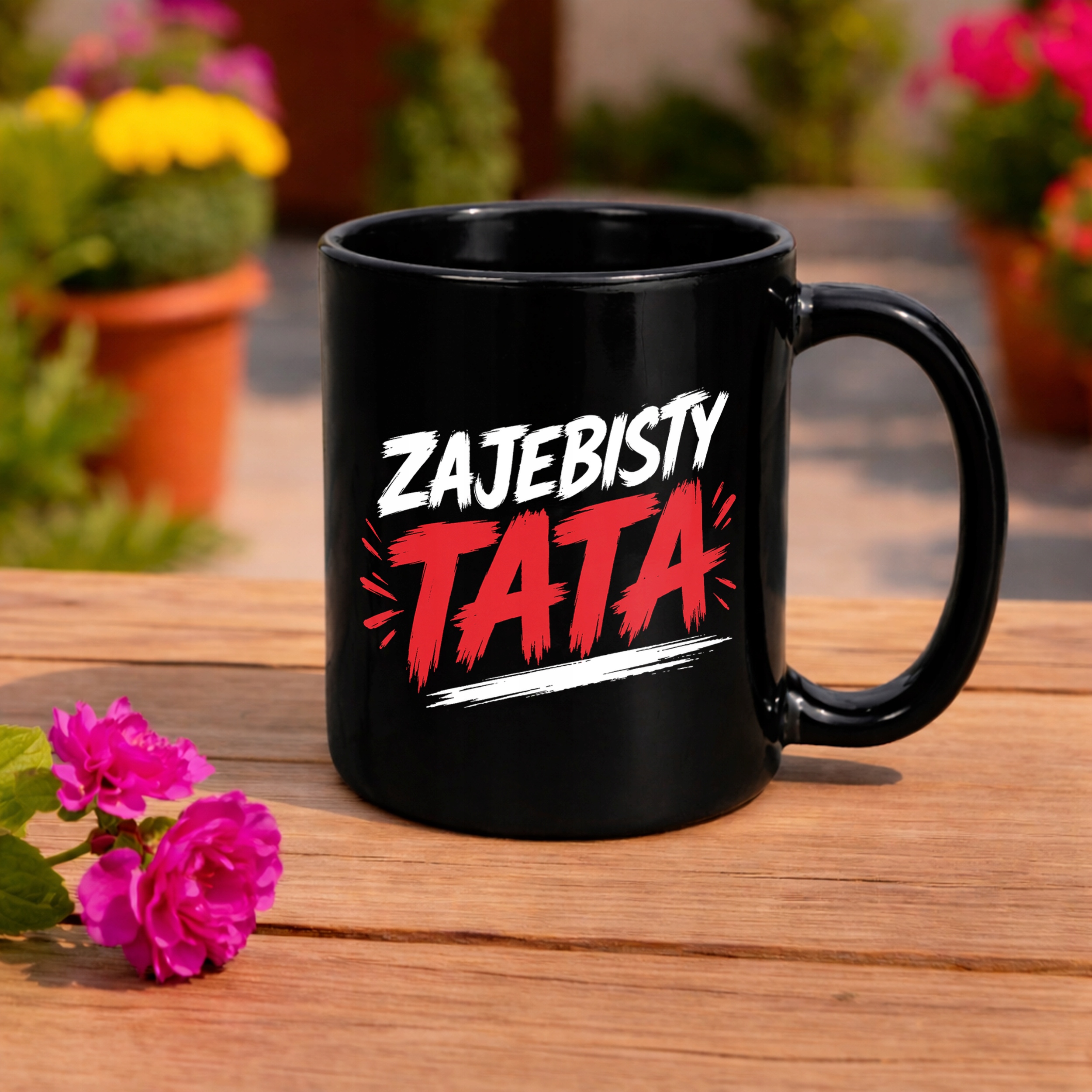 Kubek czarny dla taty prezent na Dzień Ojca praktyczny upominek dla tatusia