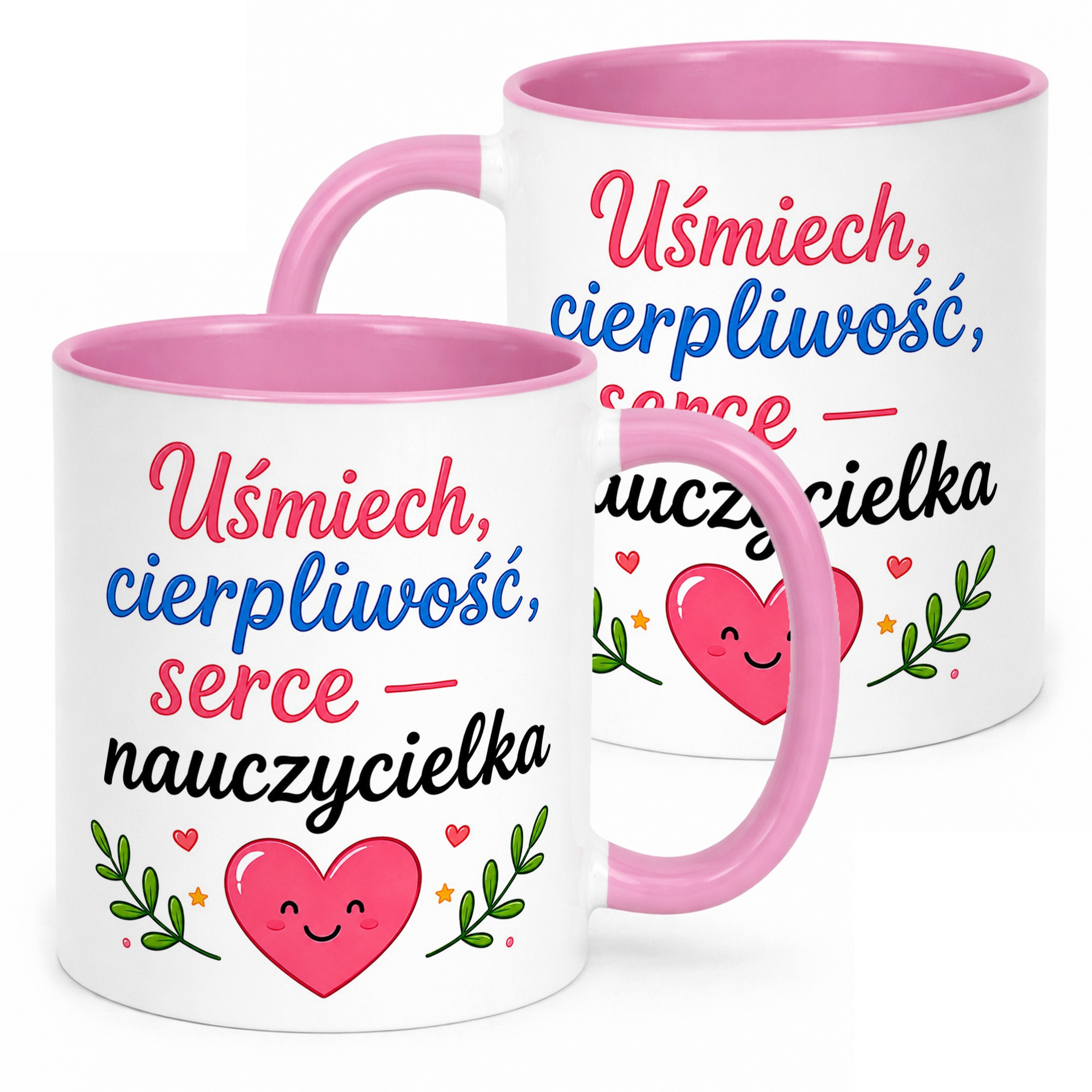 Kubek Różowy Dzień Nauczyciela Dla Nauczycielki Prezent Upominek