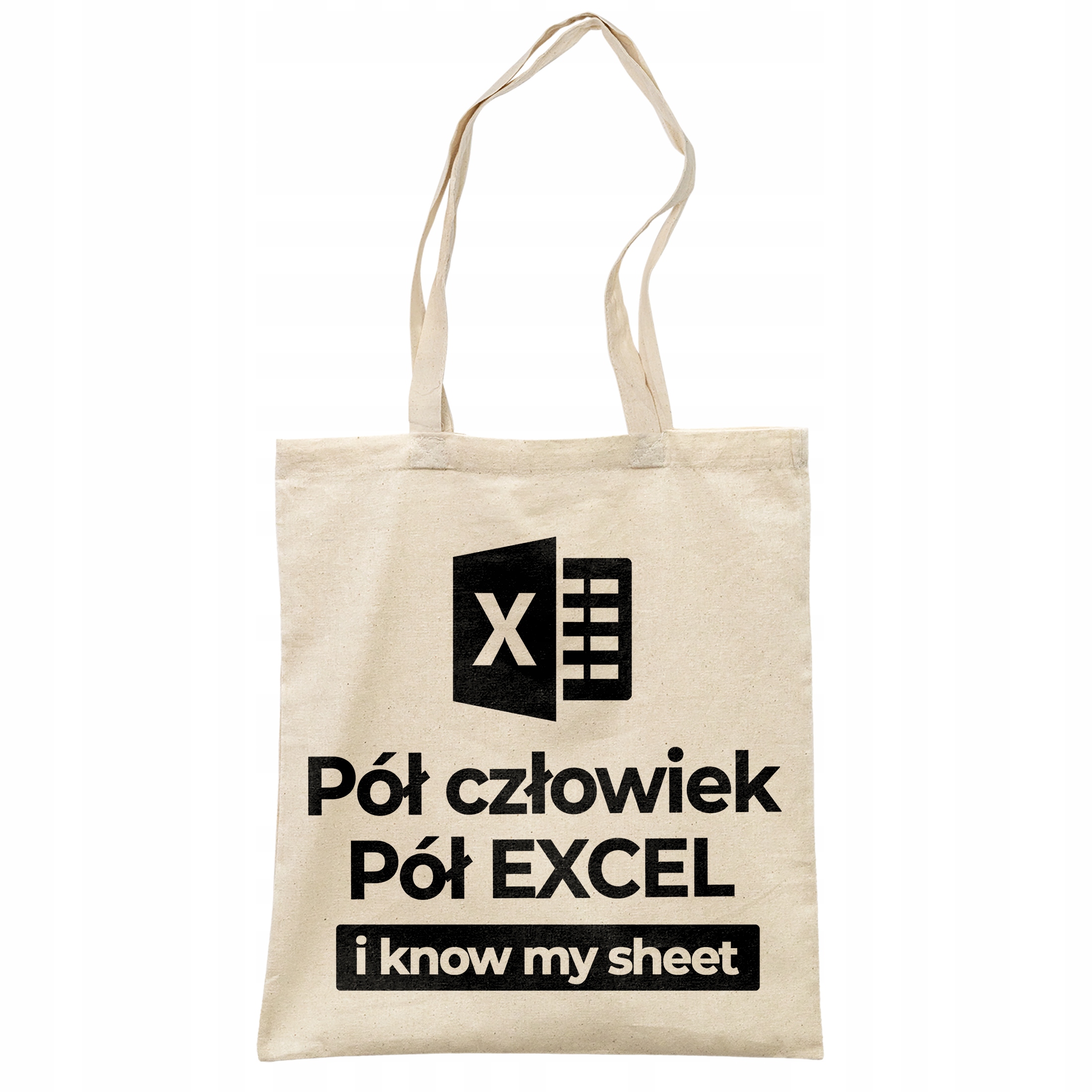 Torba bawełniana na zakupy Pół Człowiek Pół Excel Zabawny Prezent
