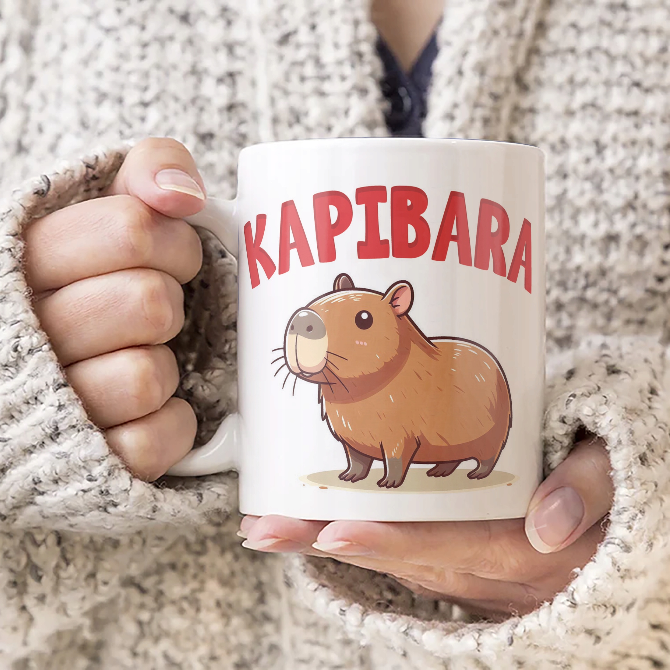 Kubek ceramiczny Kapibara Capybara Zwierzak Słodki Dla Dzieci Prezent