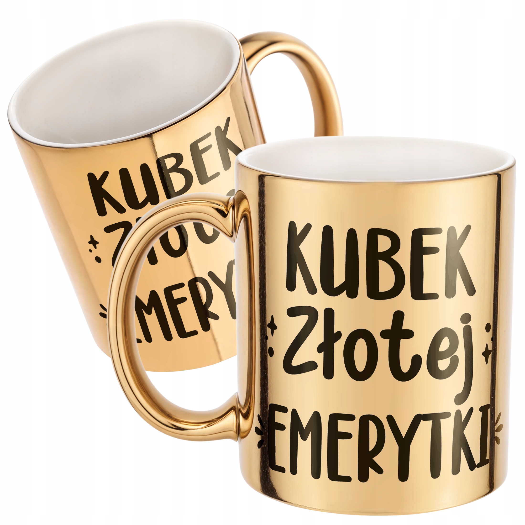 Złoty Kubek ceramiczny z okazji Emerytury Dla Emerytki Prezent Upominek