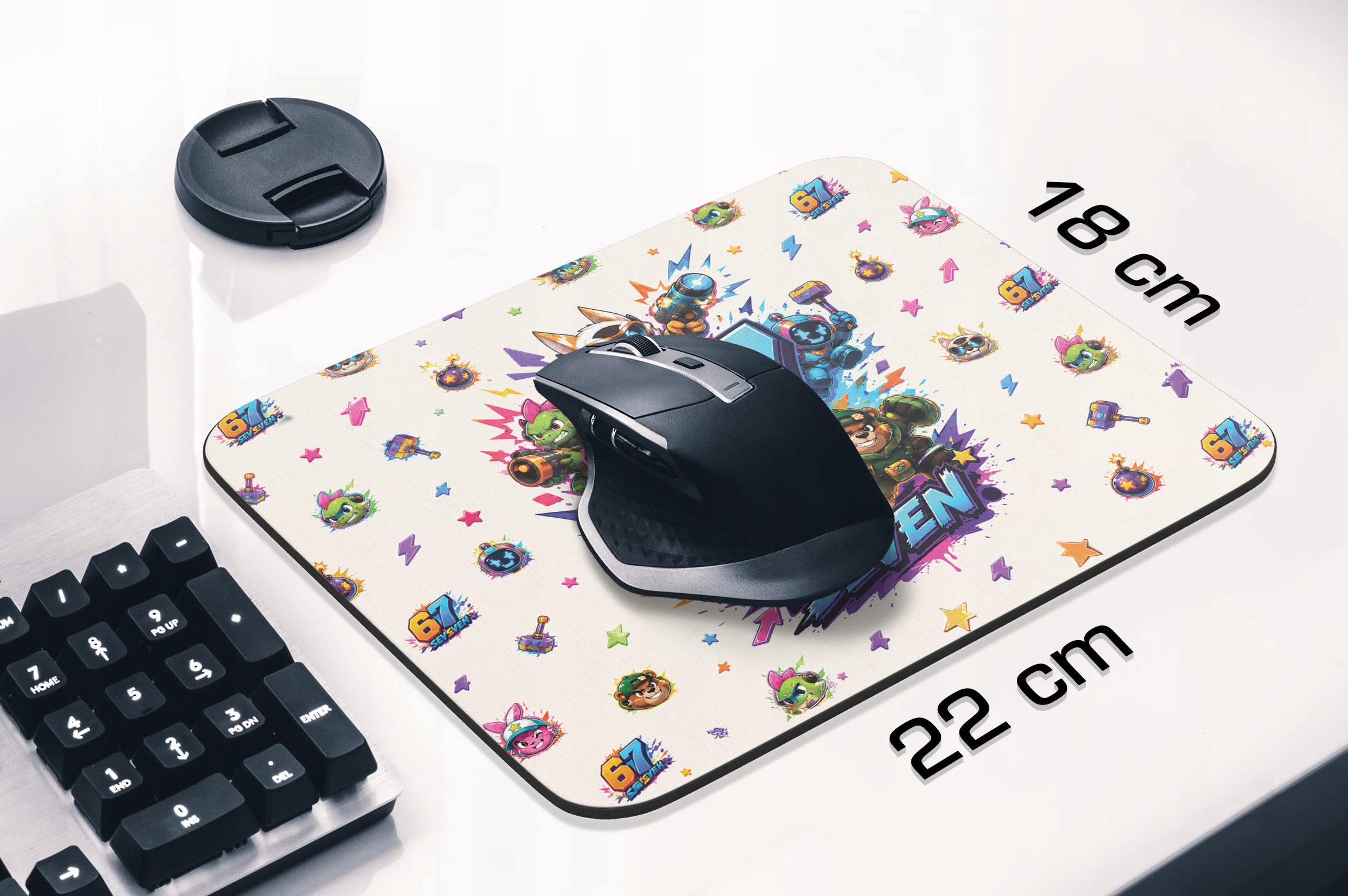 Podkładka pod mysz z nadrukiem 67 Six Seven dla graczy