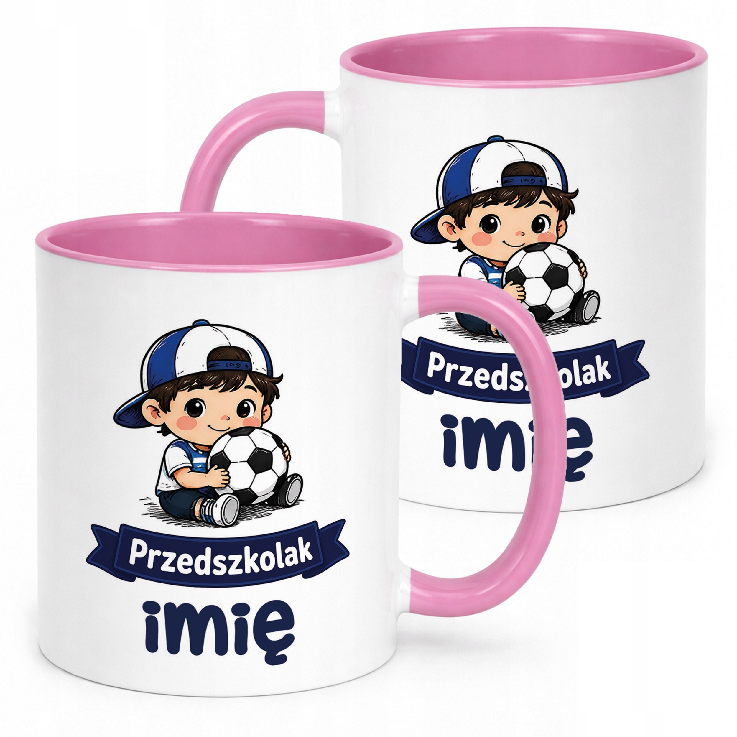 Kubek Różowy z nadrukiem personalizowany Przedszkolak Szkoła Dla Dzieci