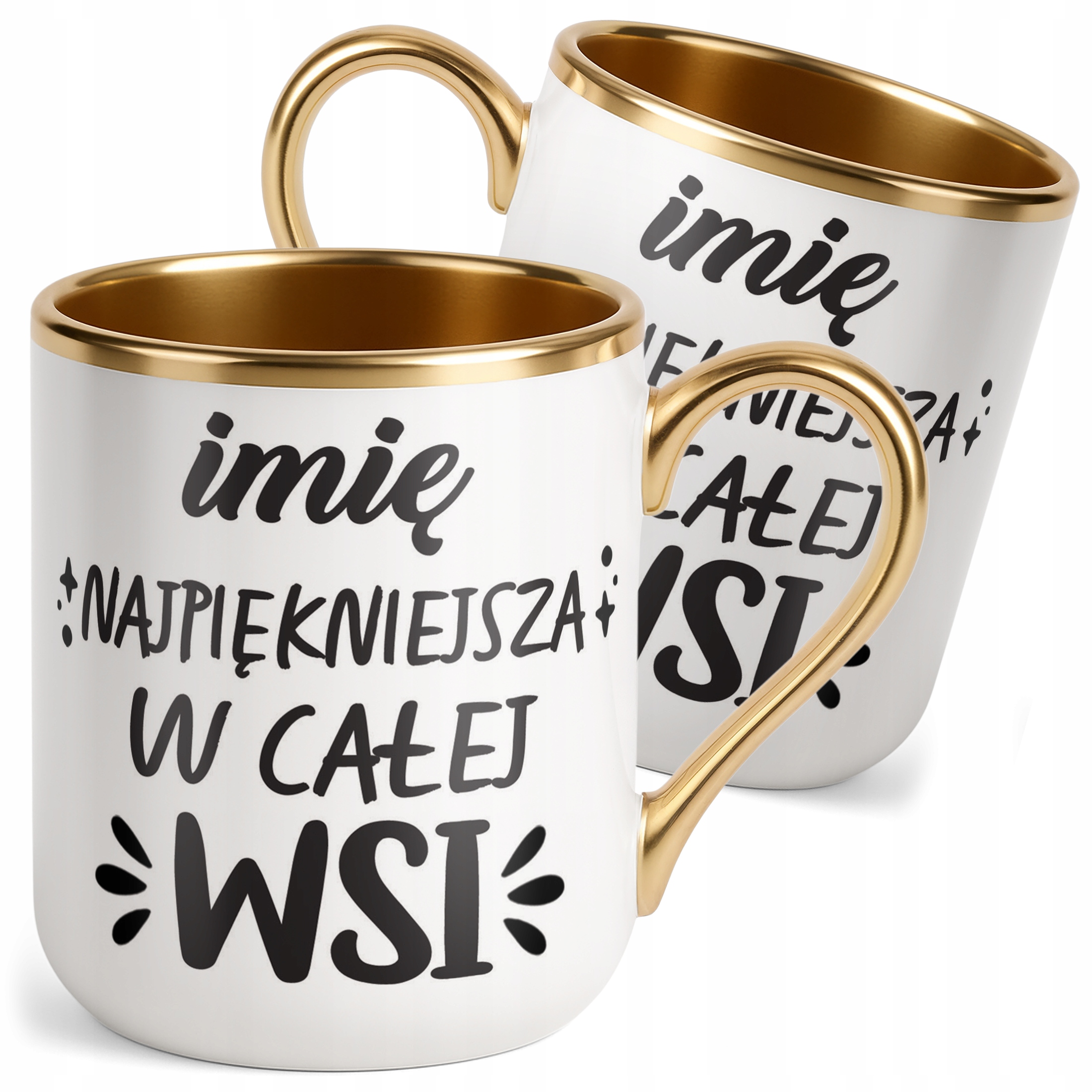 Kubek Premium Złoty Personalizowany Dzień Kobiet Zabawny Prezent Upominek