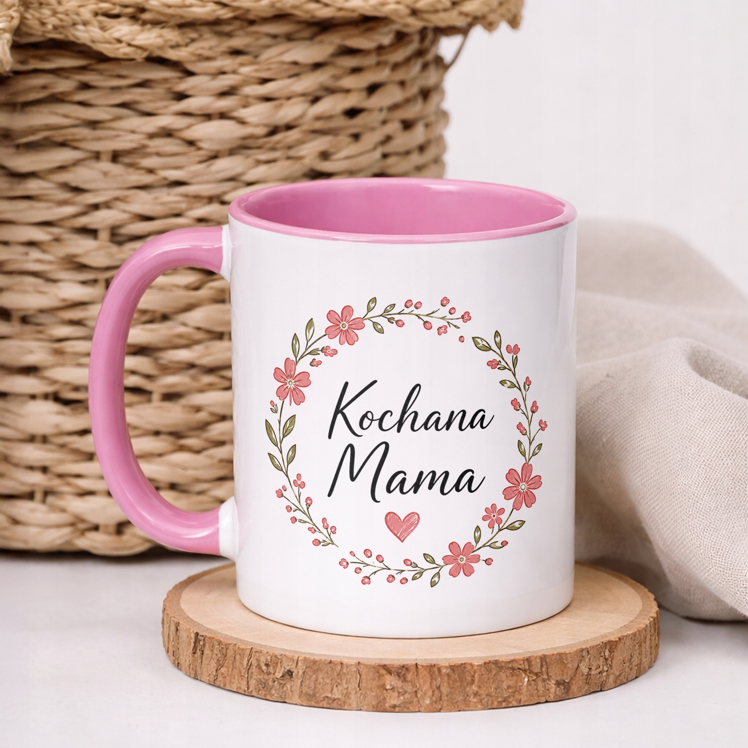 Kubek różowy prezent dla mamy na Dzień Matki wyjątkowy upominek mamy