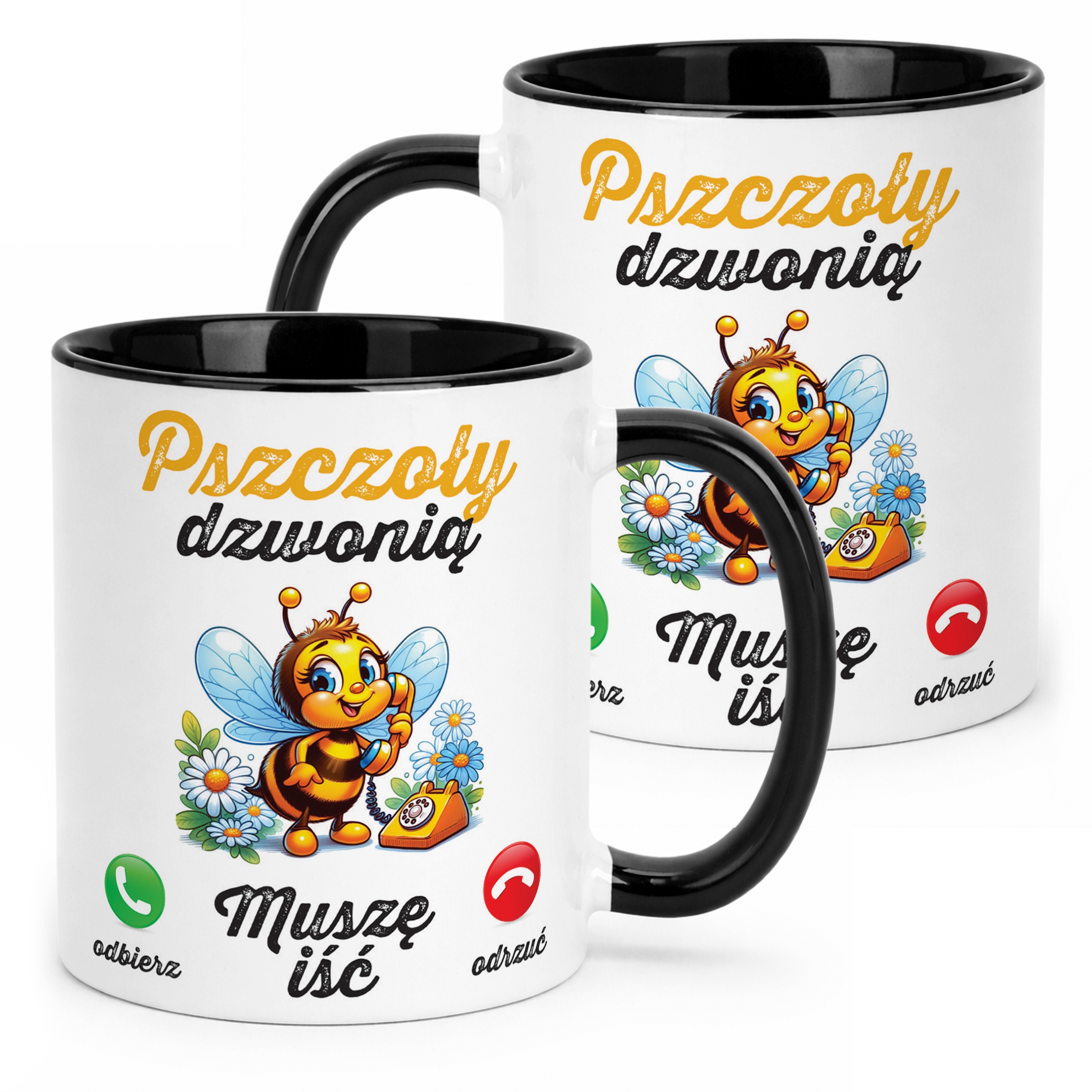 Kubek Czarny Dla Pszczelarza Pszczoły Pasieka Prezent Upominek