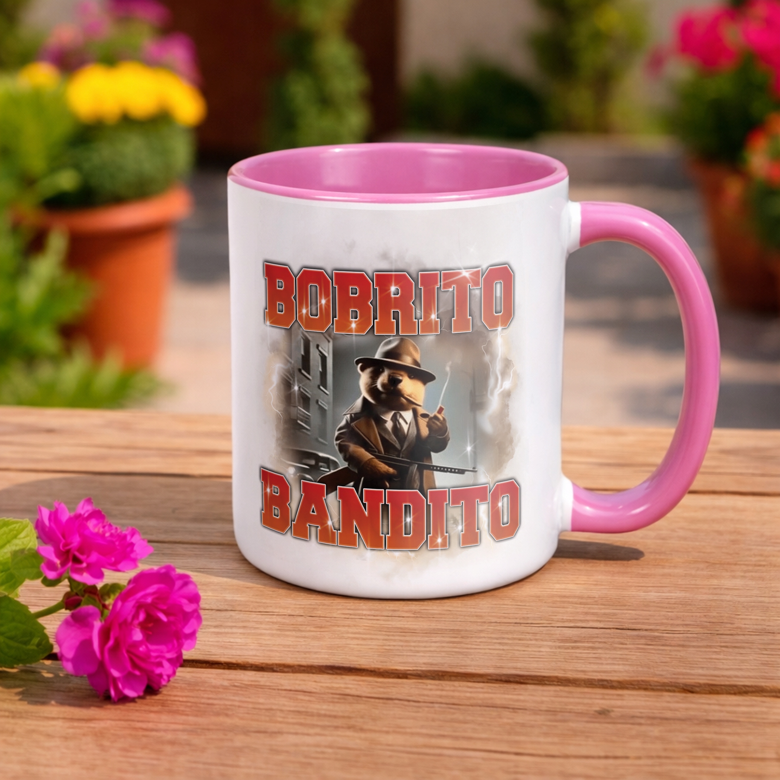 Kubek Różowy BRAINROT Bobrito Bandito Memy Zabawny TikTok Viral