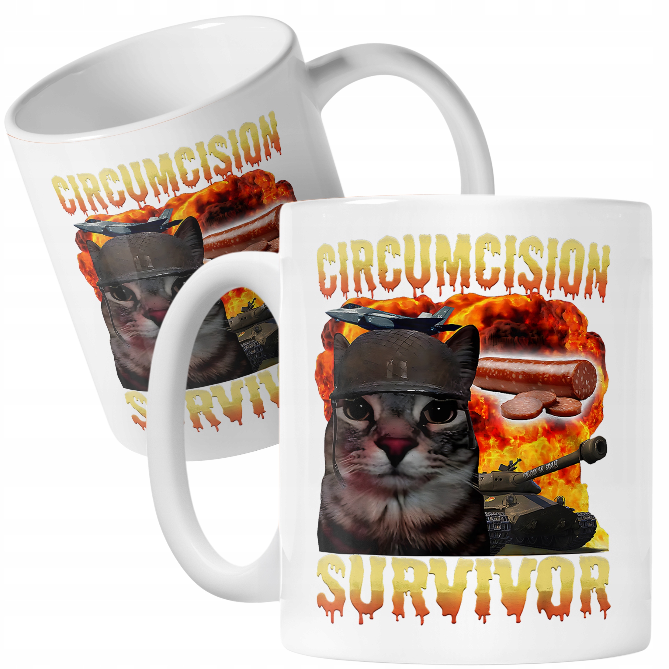 Kubek ceramiczny Circumcision Survivor viral tiktok brainrot