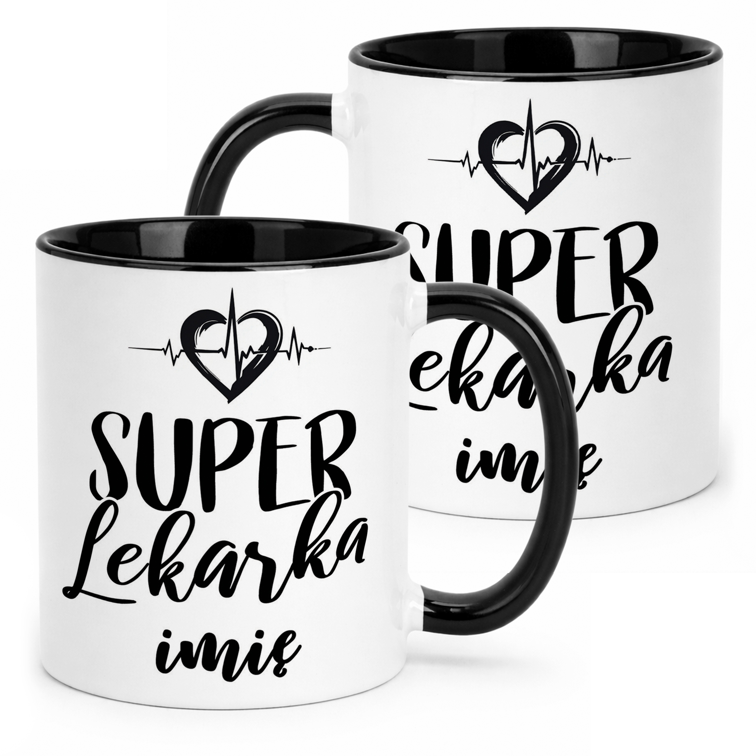 Kubek Czarny Personalizowany Super Lekarka Prezent Upominek