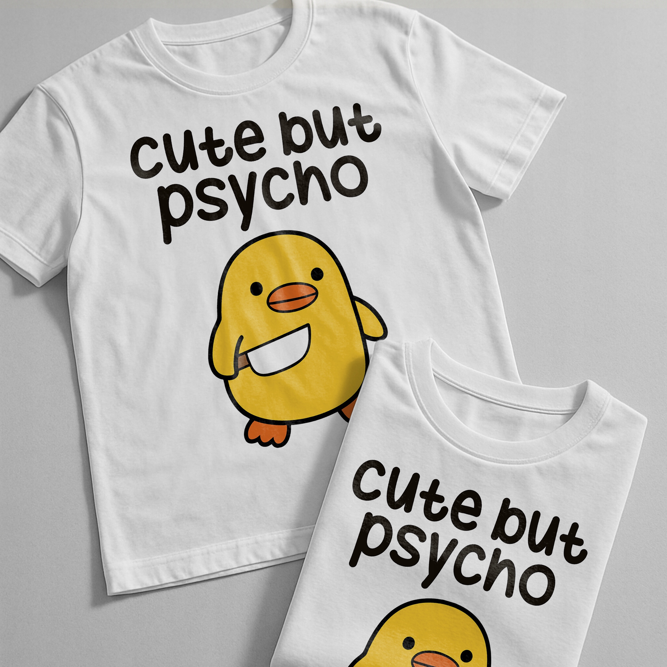Koszulka biała męska Cute But Psycho Zabawny Prezent r. 3XL