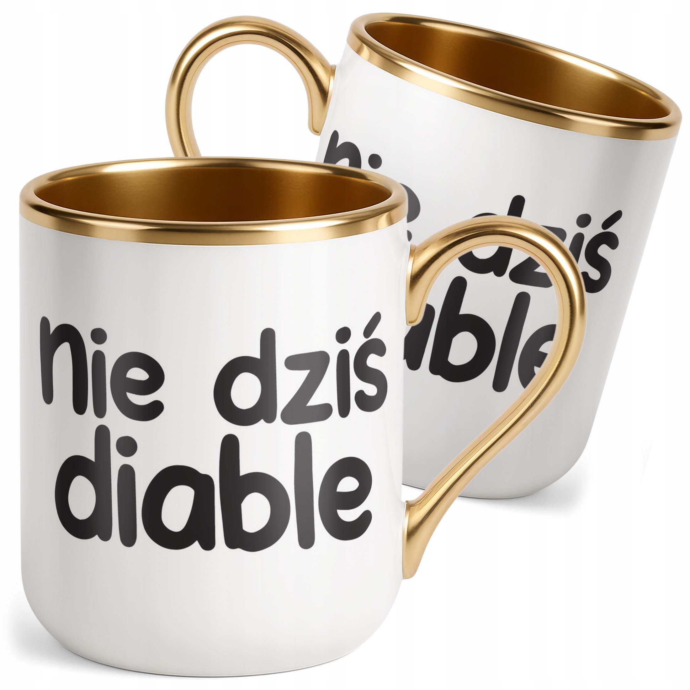 Kubek Premium Złoty Nie Dziś Diable Śmieszny Zabawny Prezent