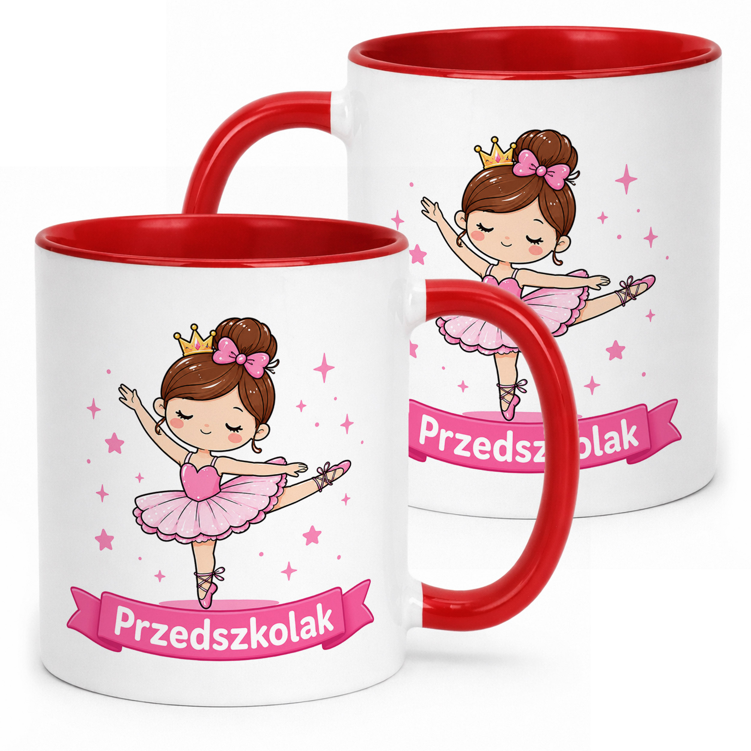 Kubek Czerwony z nadrukiem Przedszkolak Szkoła Dla Dzieci Prezent
