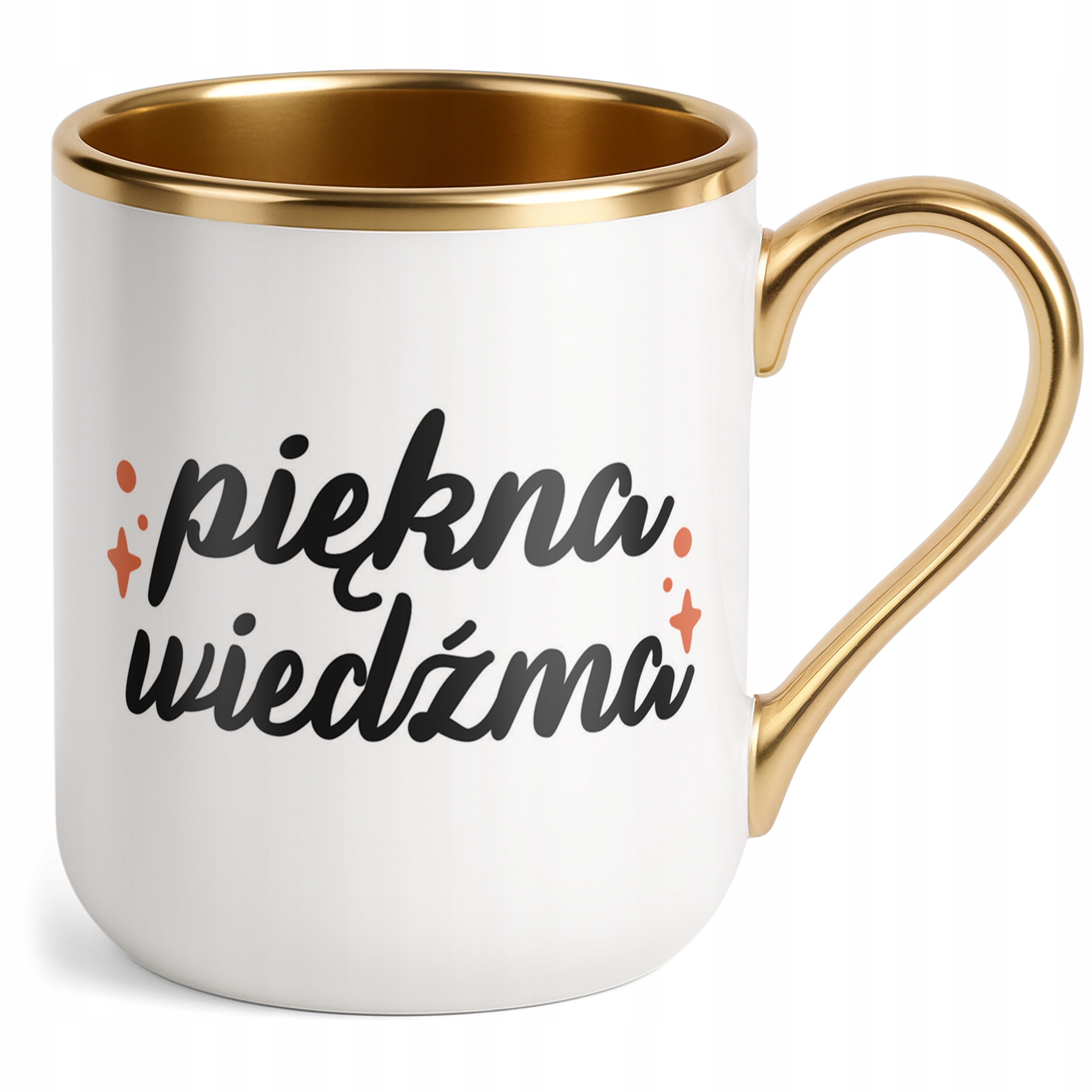 Kubek Premium Złoty Halloween Piękna Wiedźma Dla Kobiety Prezent