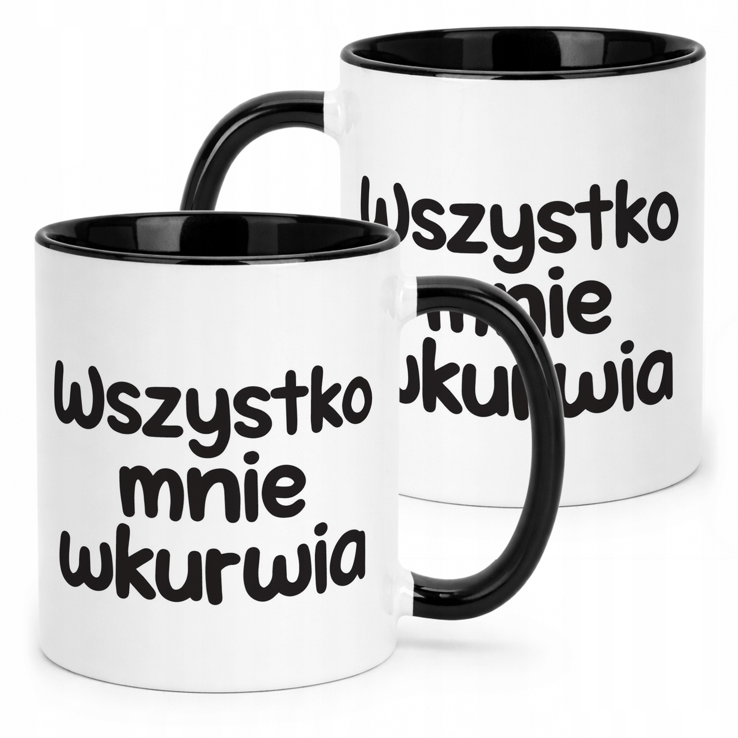 Kubek Czarny Wszystko Mnie Wku**ia Śmieszny Zabawny Prezent