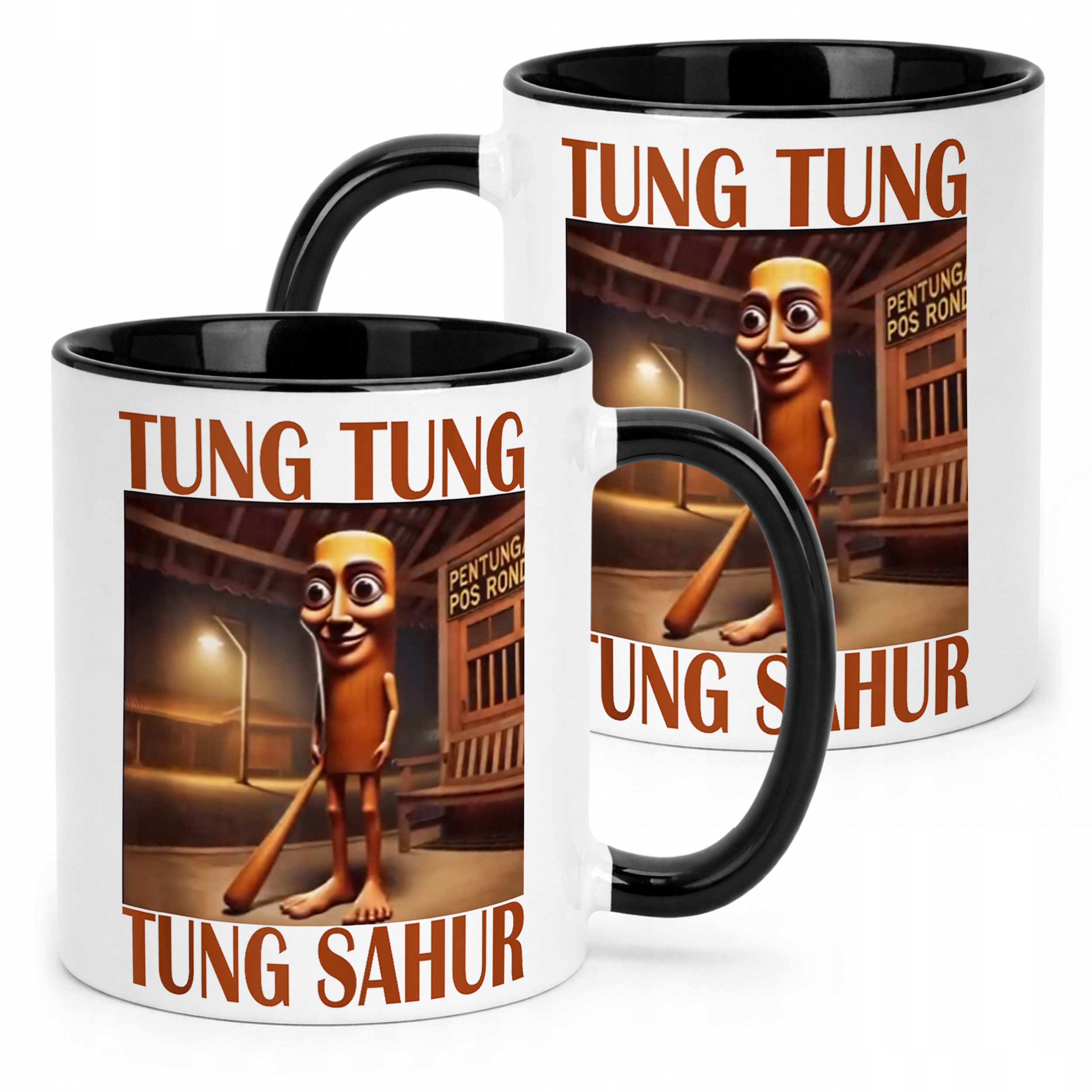 Kubek Czarny Tung Tung Sahur viral tiktok brainrot mem