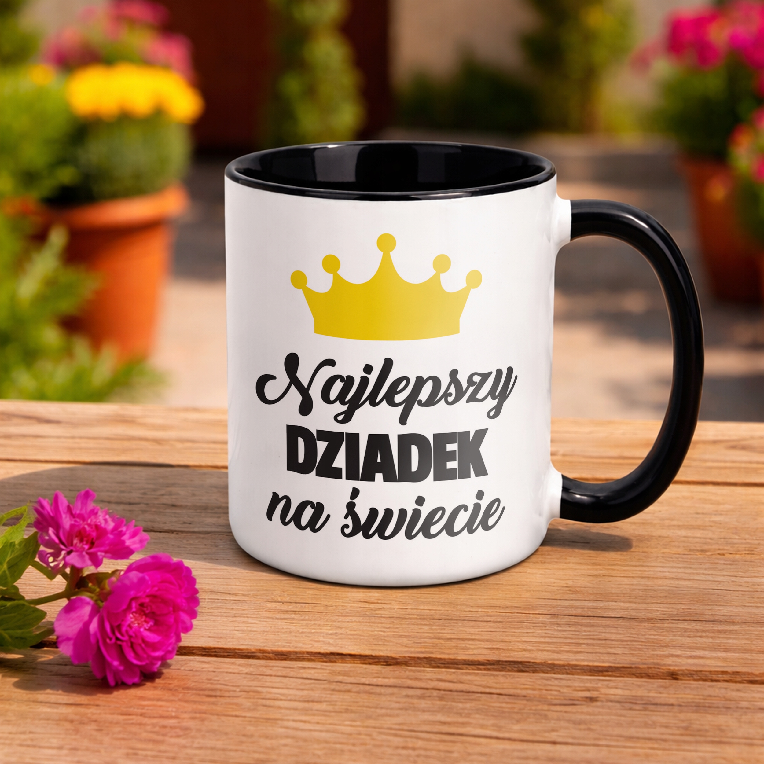 Kubek Czarny Dzień Dziadka Najlepszy Dziadek Prezent Upominek