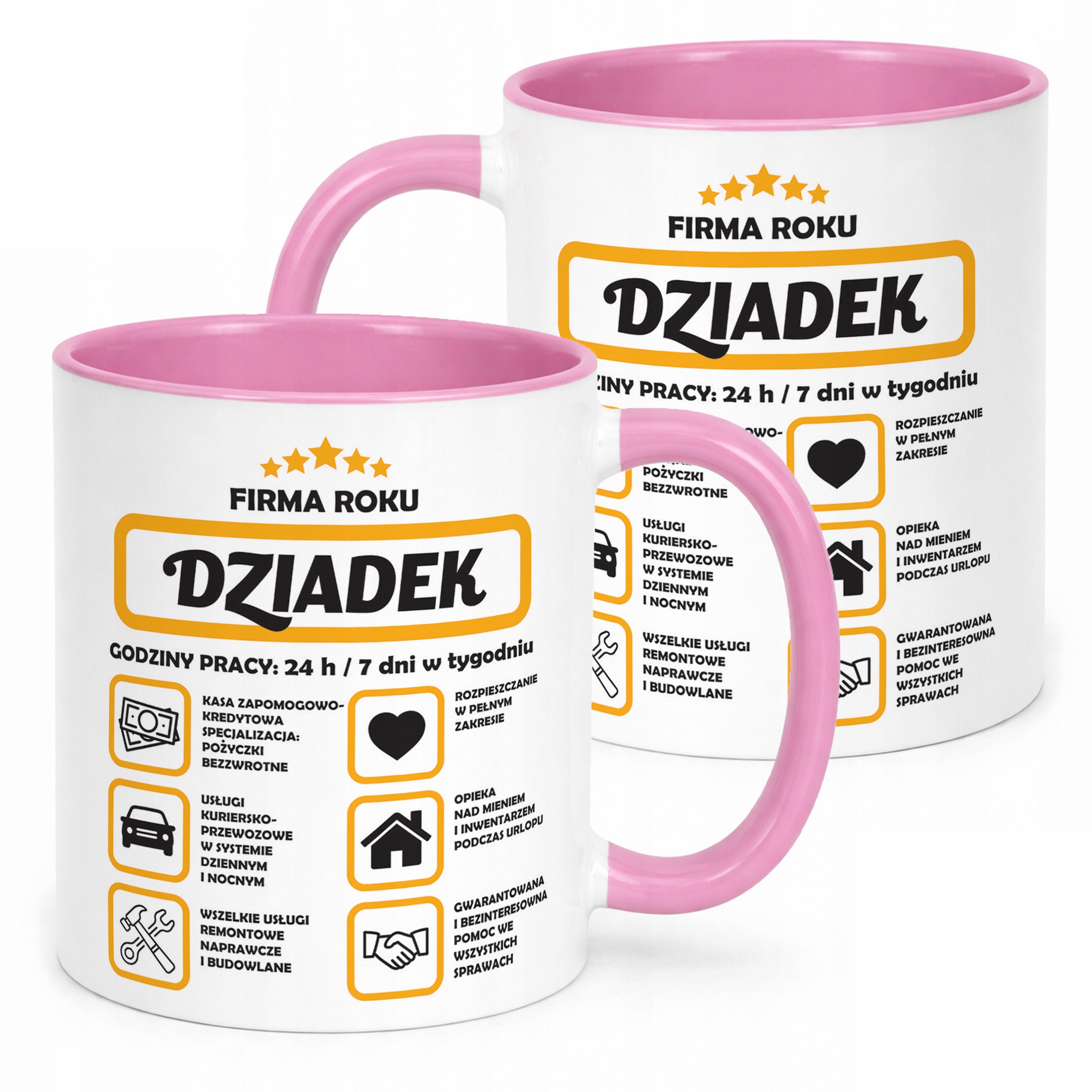 Kubek Różowy Dzień Dziadka Dla Dziadka Prezent Upominek
