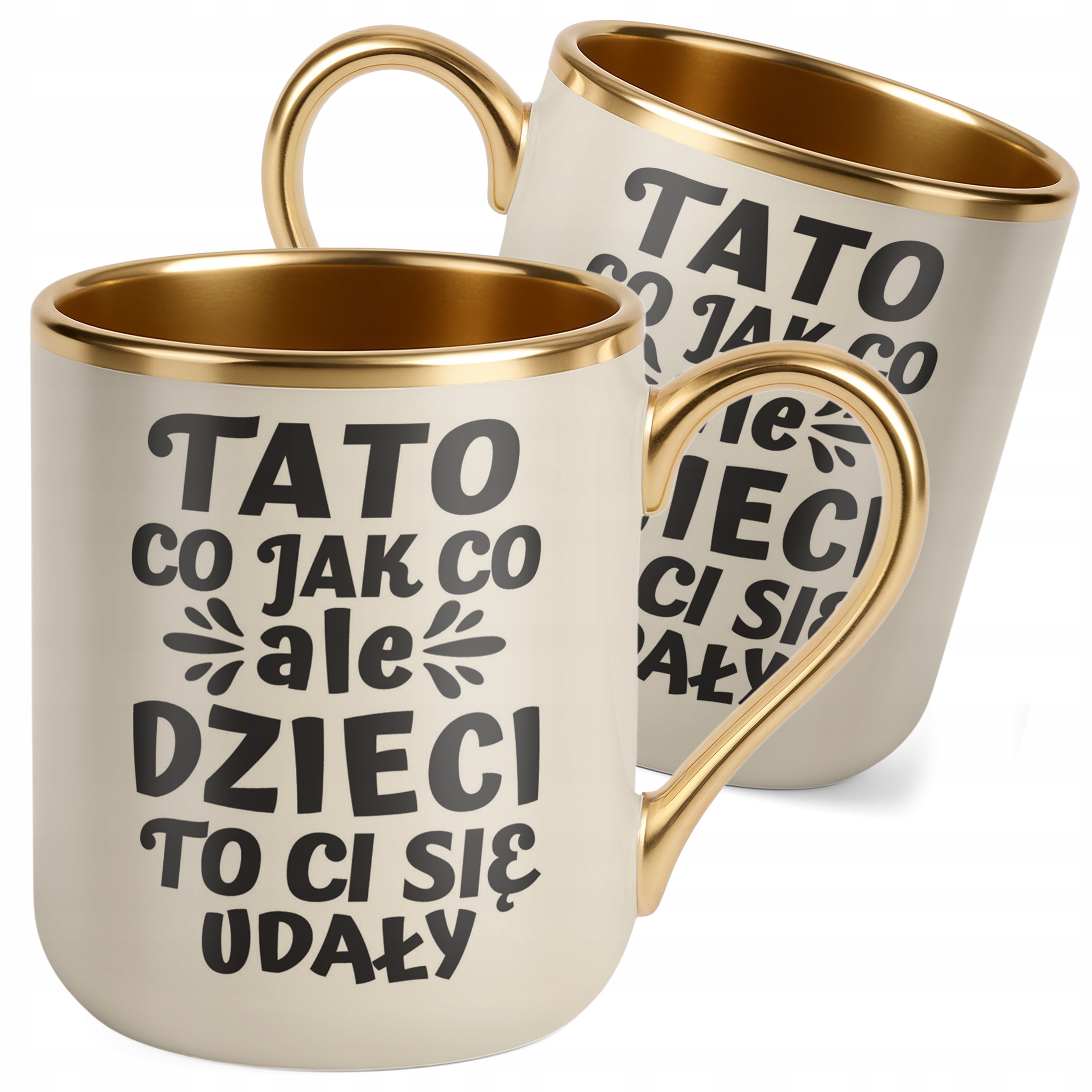 Kubek Premium Złoty Ecru Dzień Ojca Dla Taty Dzieci To Ci Się Udały