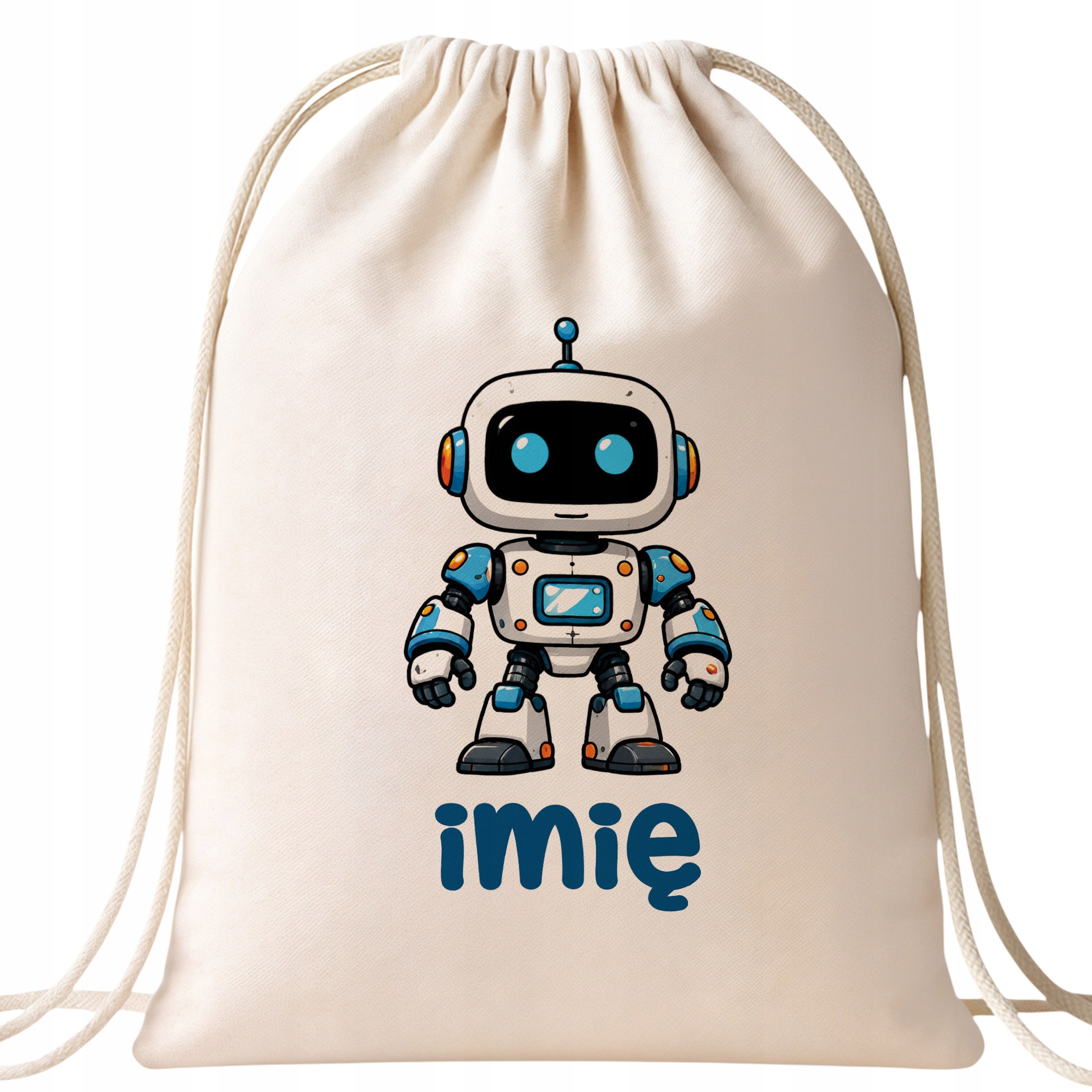 Zestaw Personalizowany Plecak Worek Kubek Czarny Robot Prezent