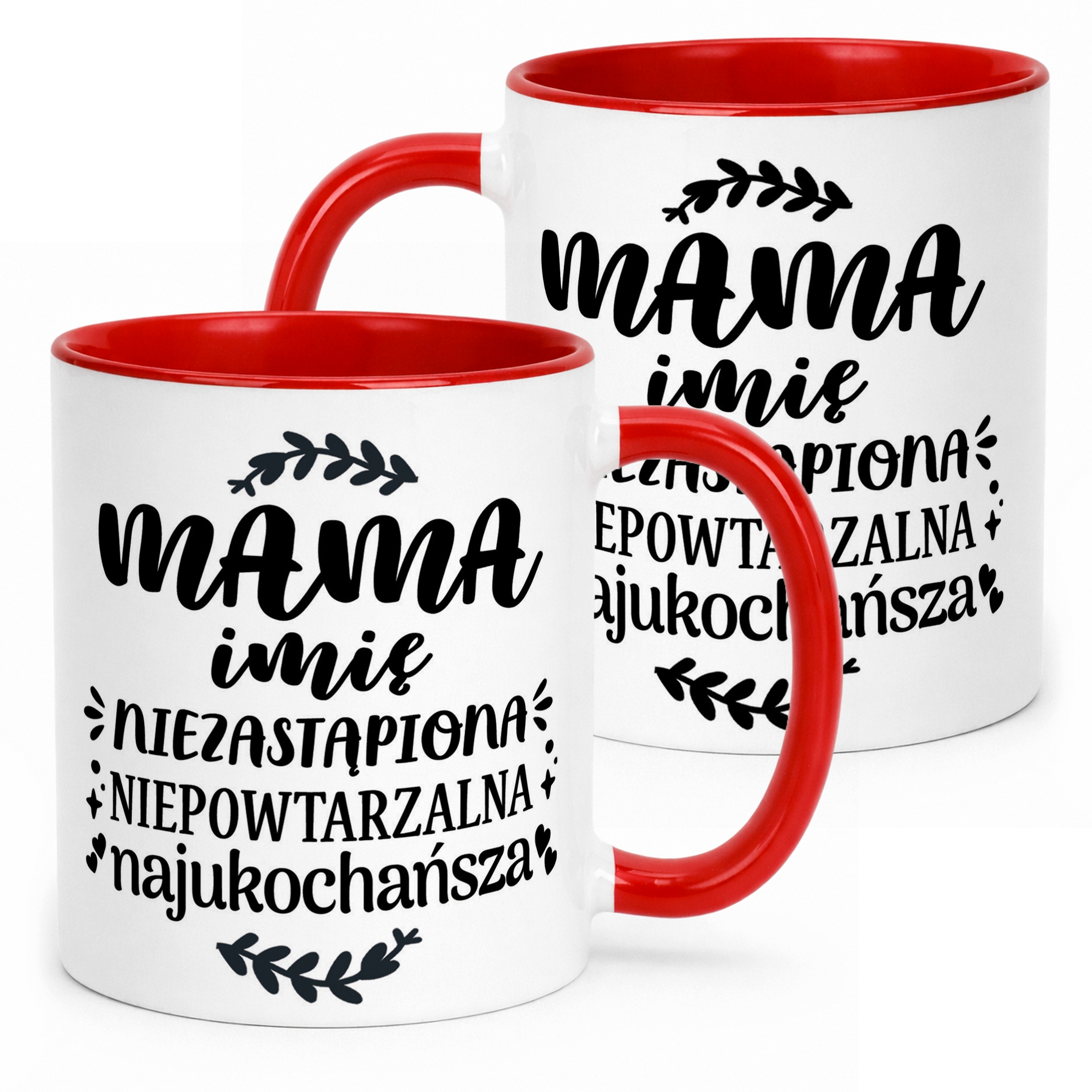 Kubek Czerwony Personalizowany Dzień Matki Dla Mamy Prezent Upominek