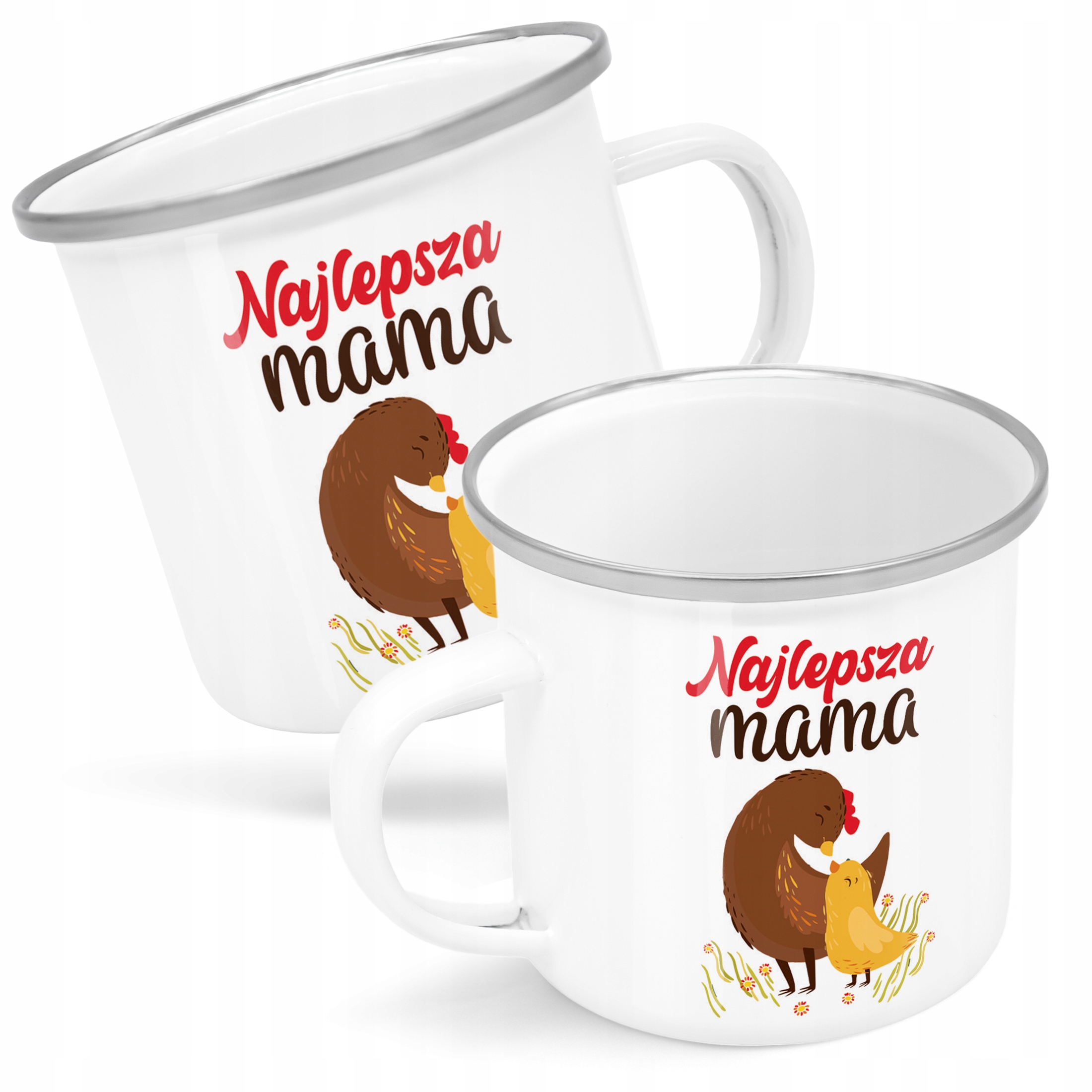 Emaliowany Kubek Garnuszek Dzień Matki Dla Mamy Prezent Najlepsza Mama