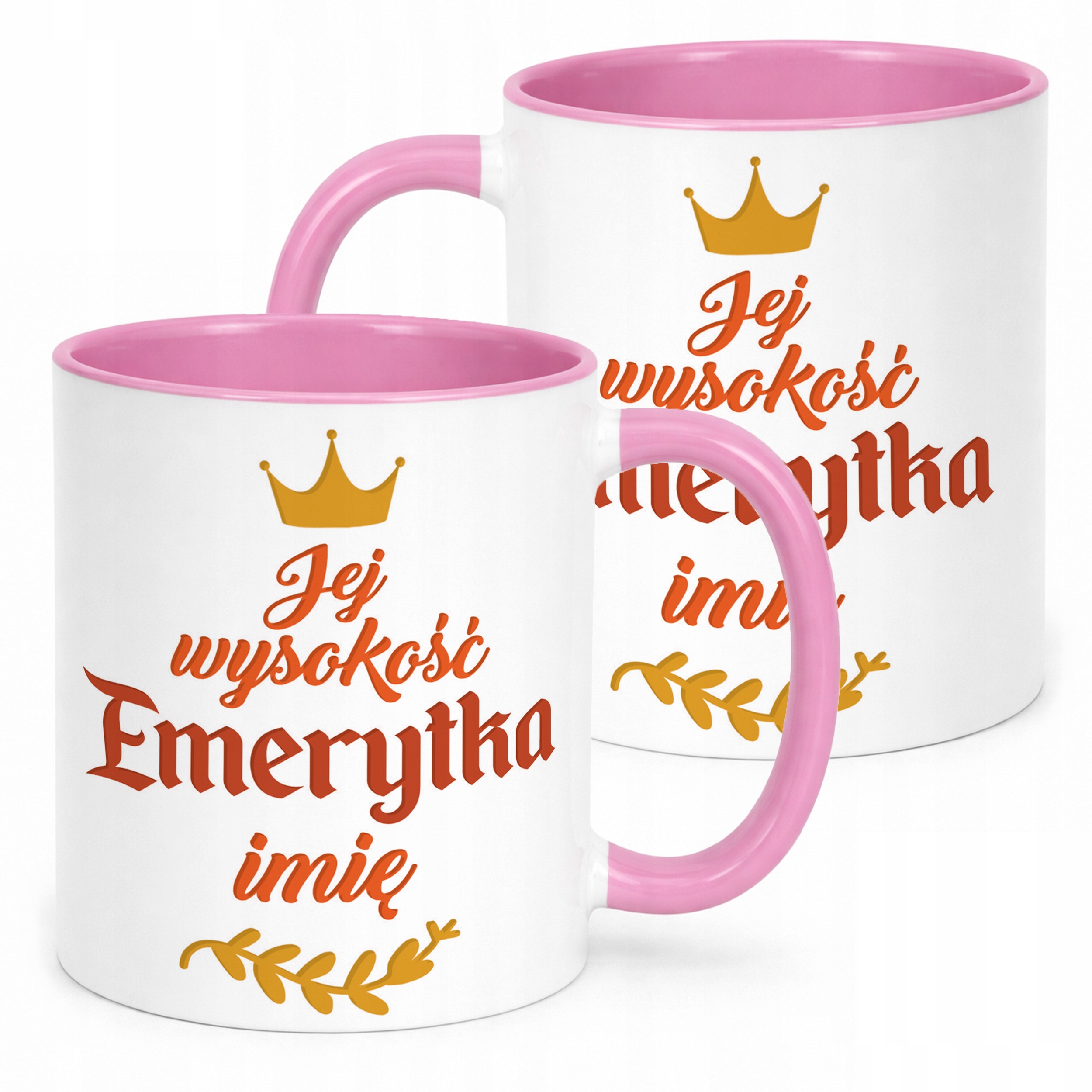 Kubek Różowy Personalizowany z okazji Emerytury Dla Emerytki Prezent