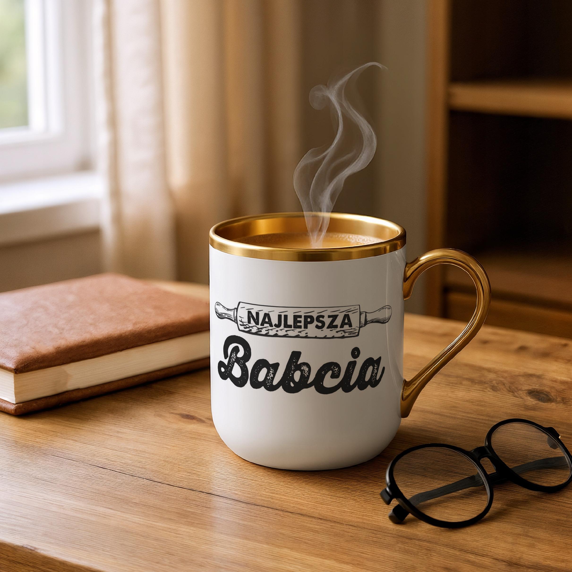 Kubek Premium Złoty Dzień Babci Dla Babci Prezent Upominek