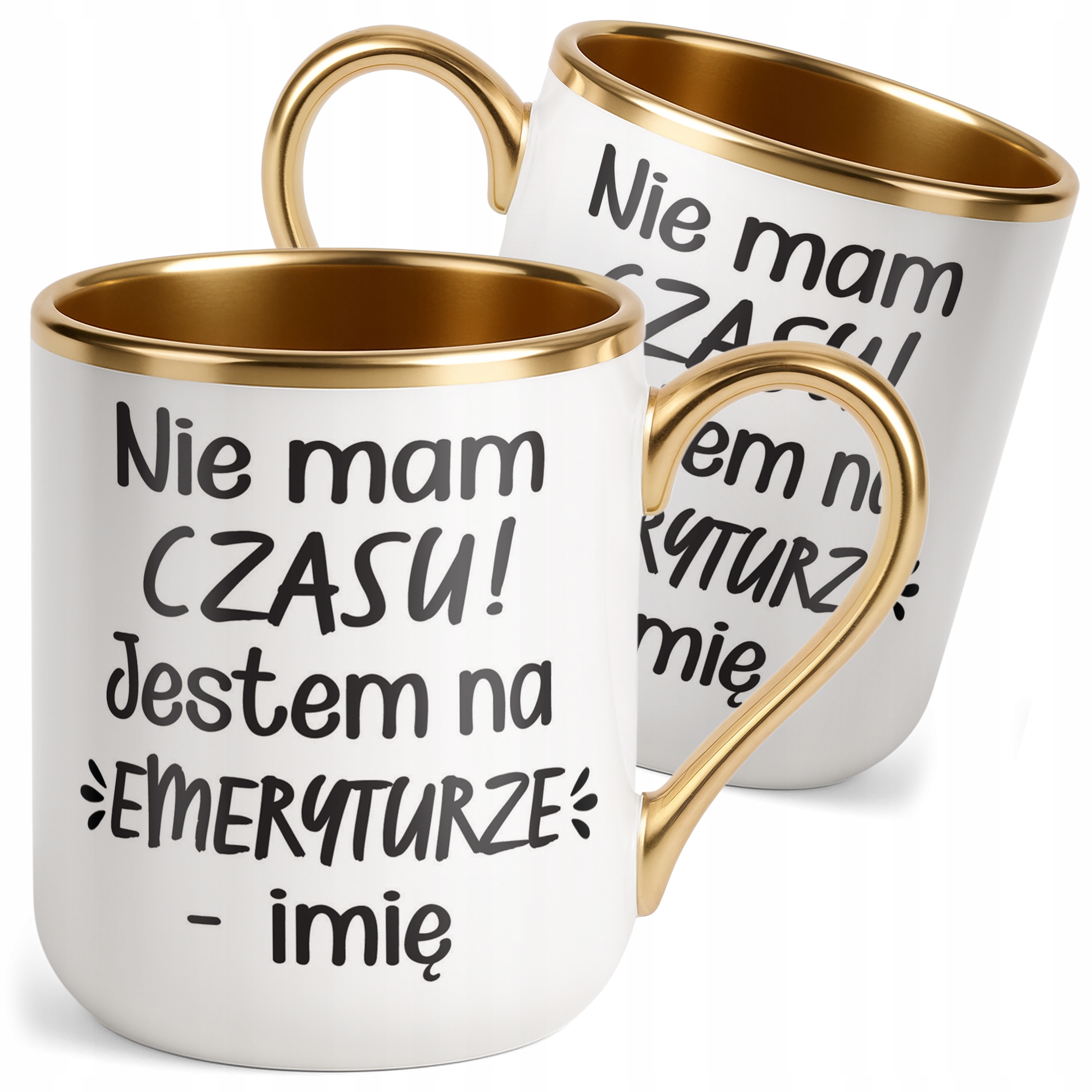 Kubek Premium Złoty Personalizowany z okazji Emerytury Prezent