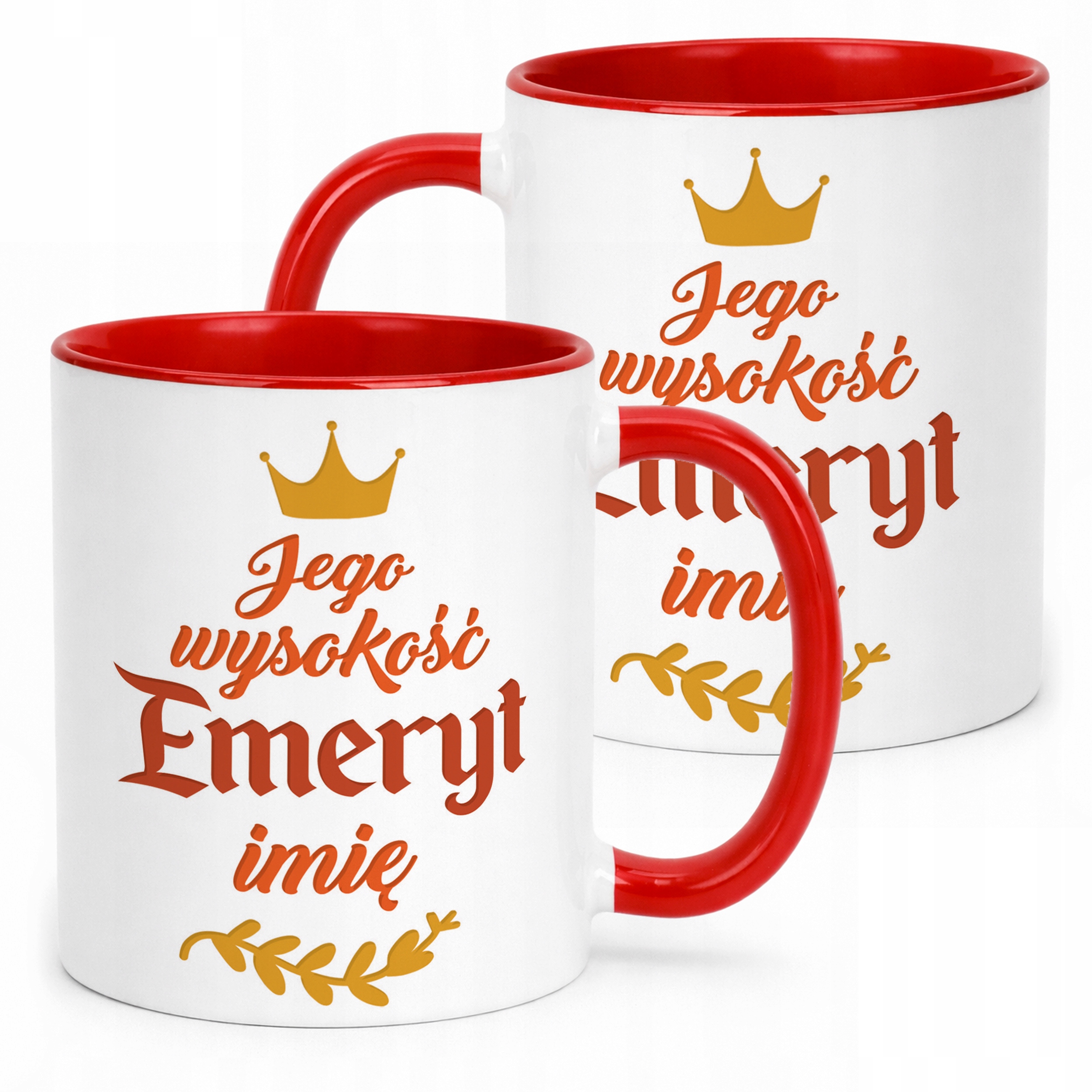 Kubek Czerwony Personalizowany z okazji Emerytury Dla Emeryta Prezent