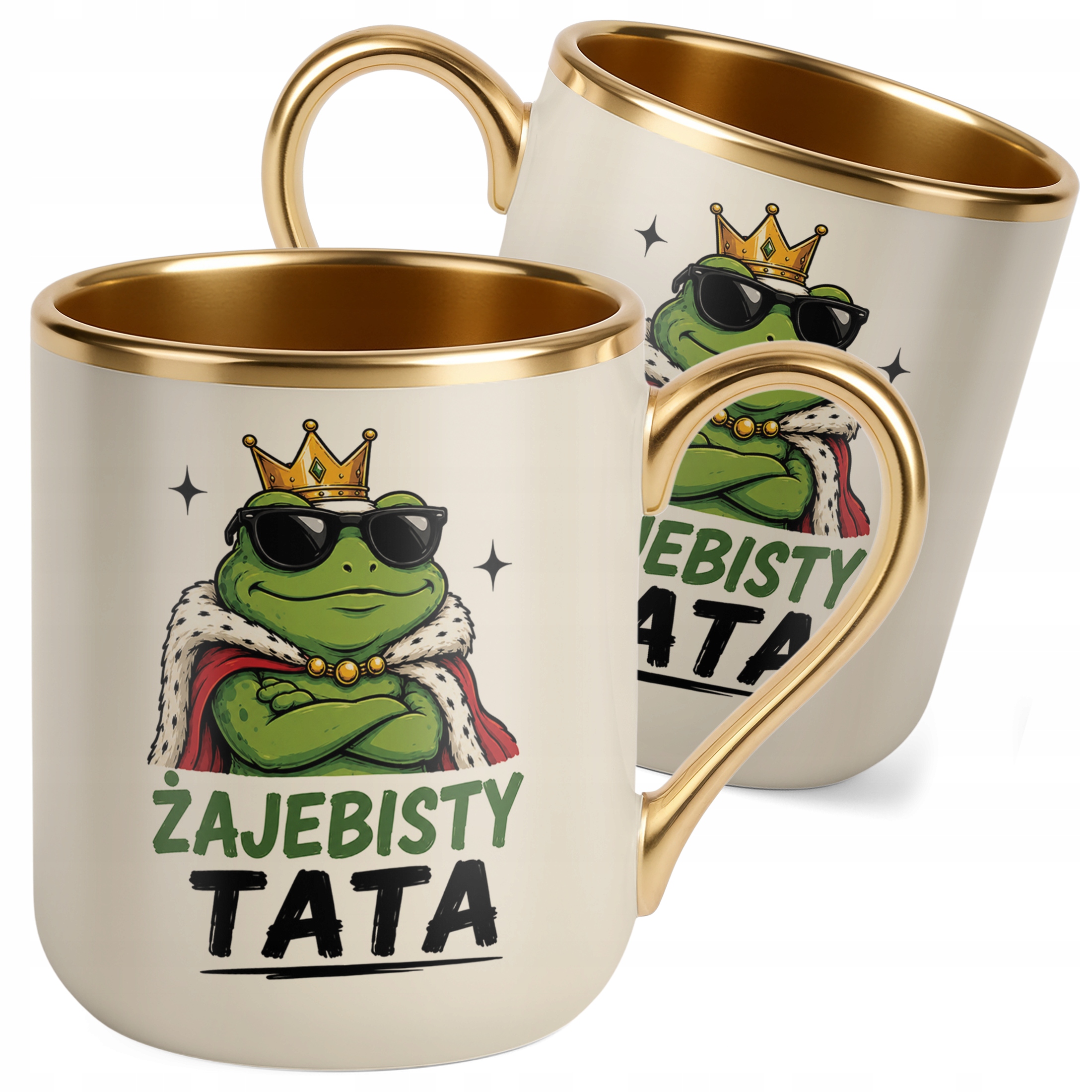 Kubek Premium Złoty Ecru upominek na Dzień Ojca prezent dla taty