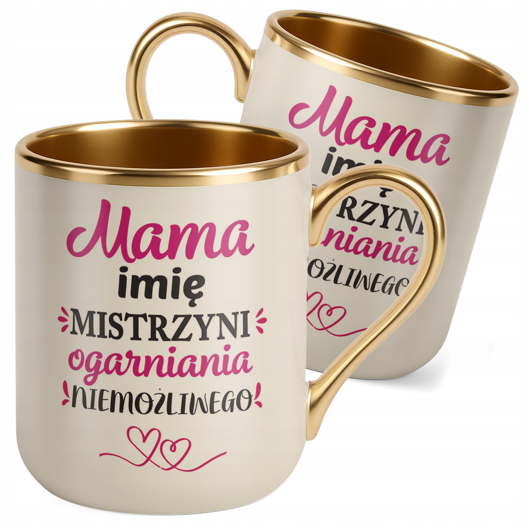 Kubek Premium Złoty Ecru Personalizowany Dzień Matki Dla Mamy