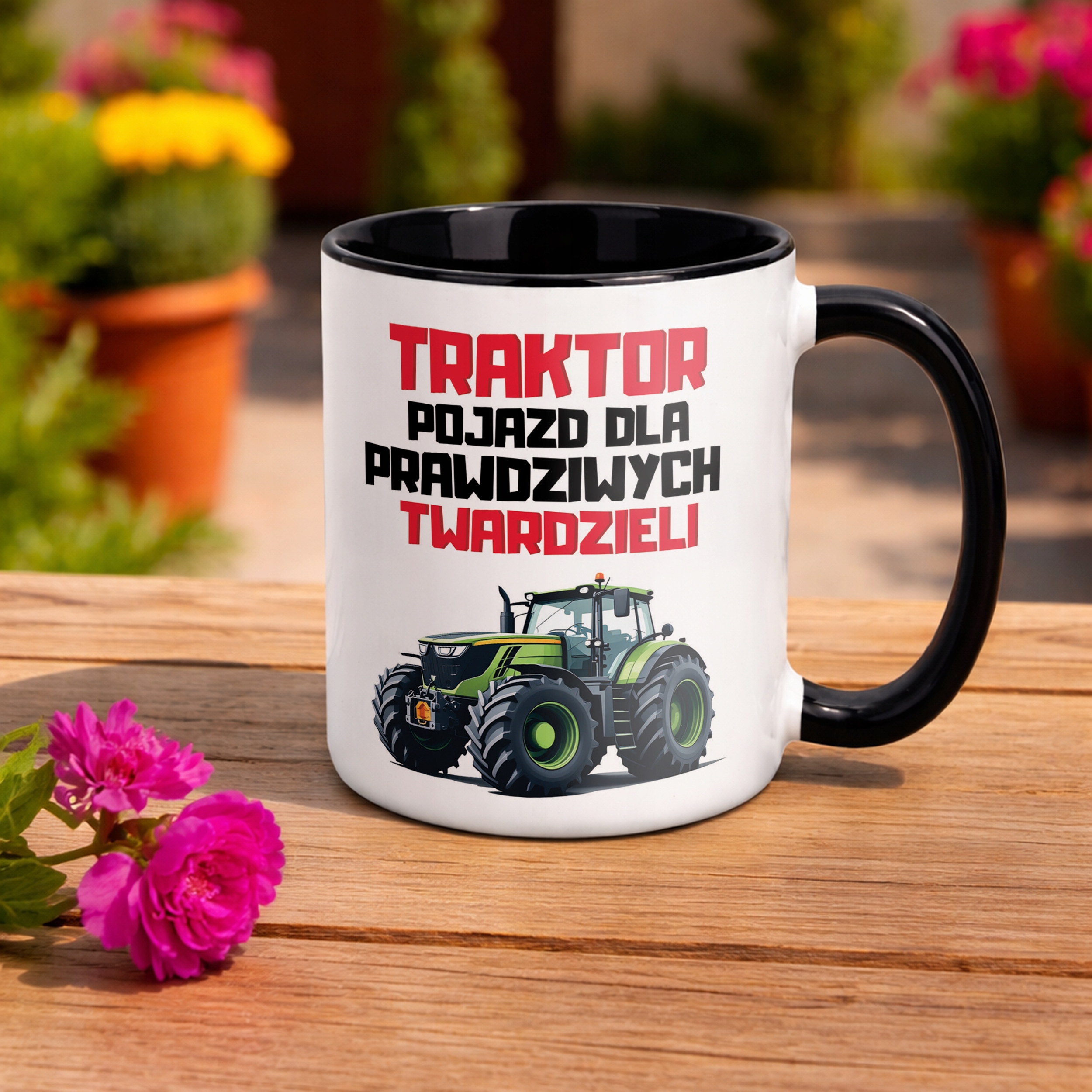 Kubek Czarny Rolnik Dla Rolnika Traktor Zabawny Prezent Upominek