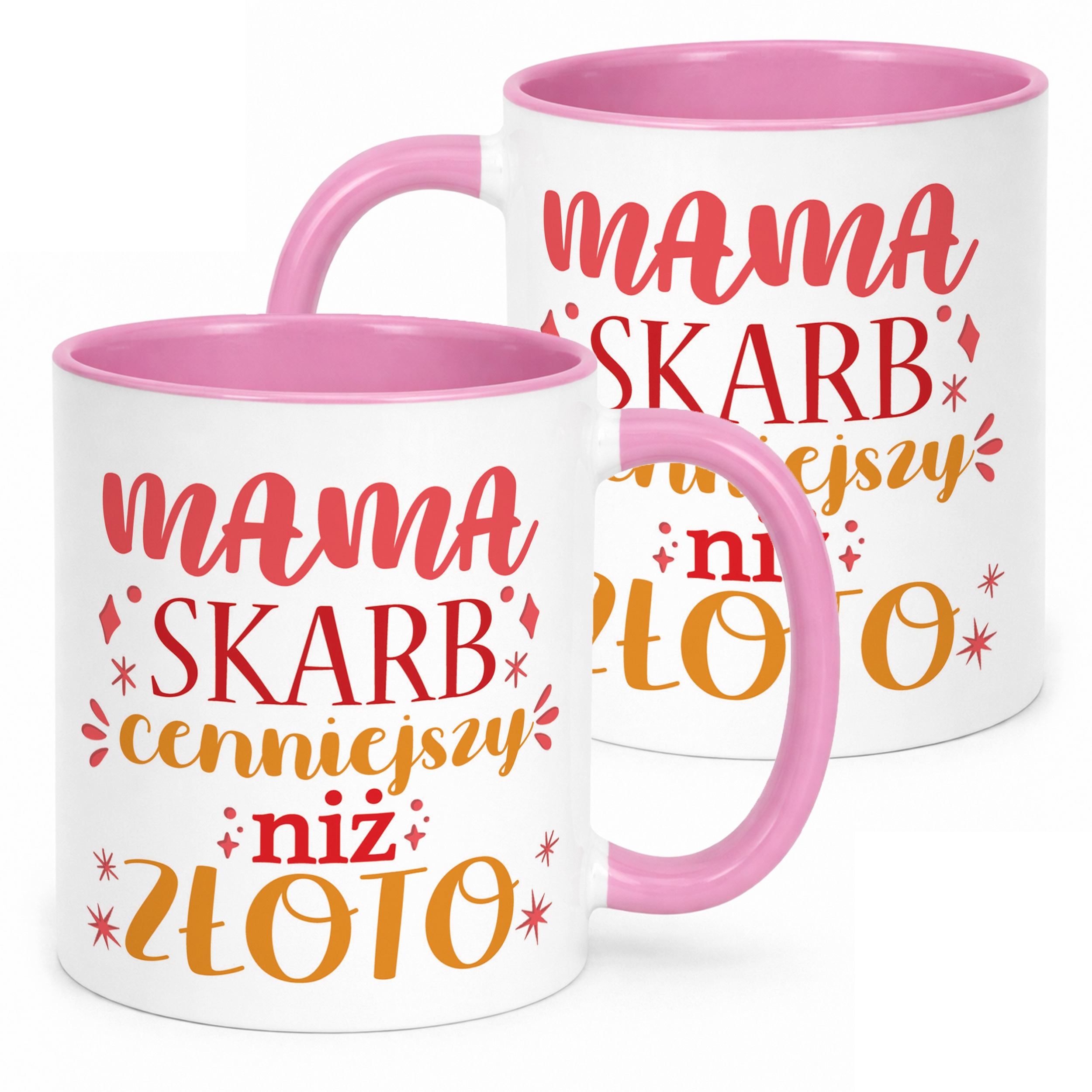 Kubek Różowy Dzień Matki Dla Mamy Prezent Skarb Cenniejszy Niż Złoto