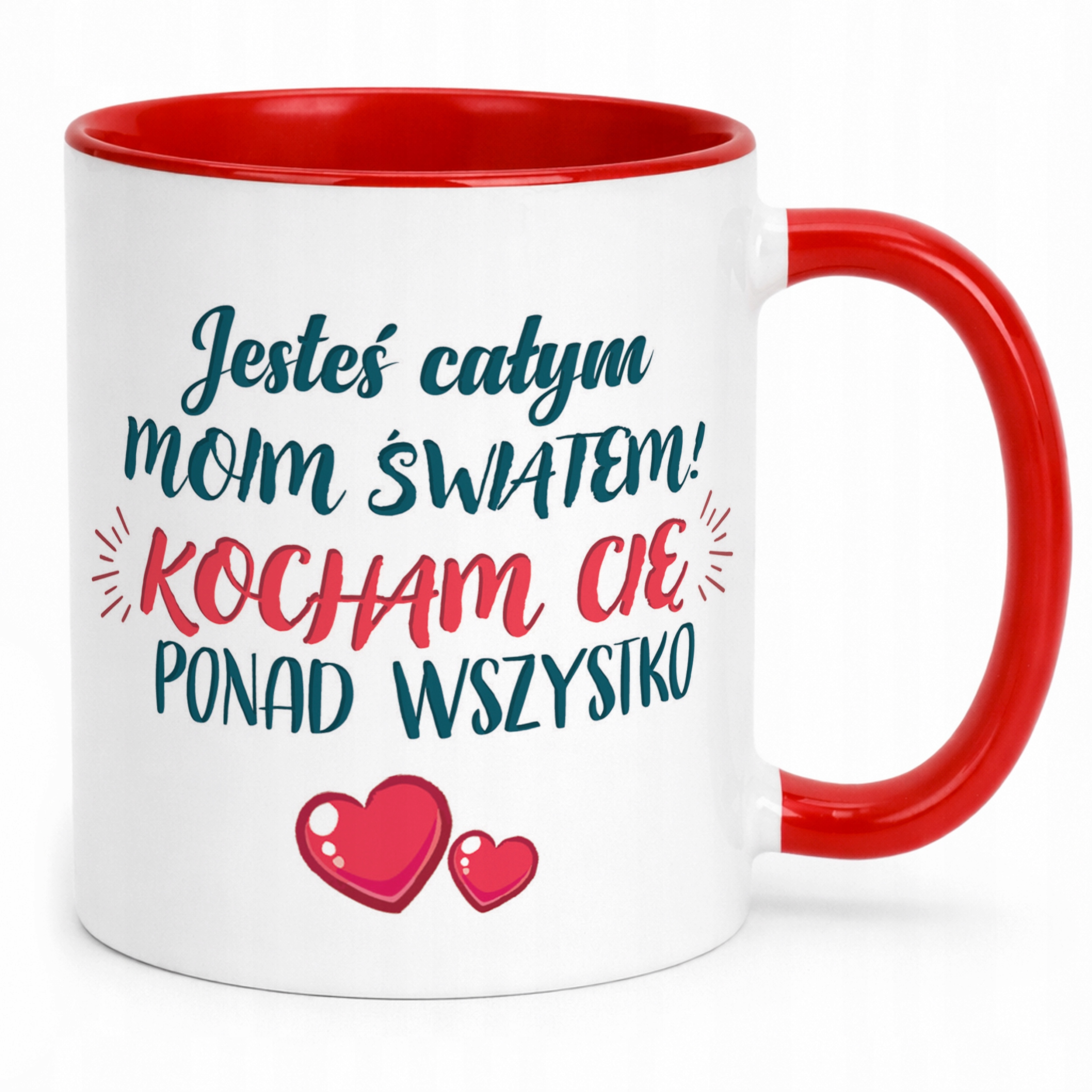 Kubek Czerwony Personalizowany Serce Walentynki Prezent Upominek