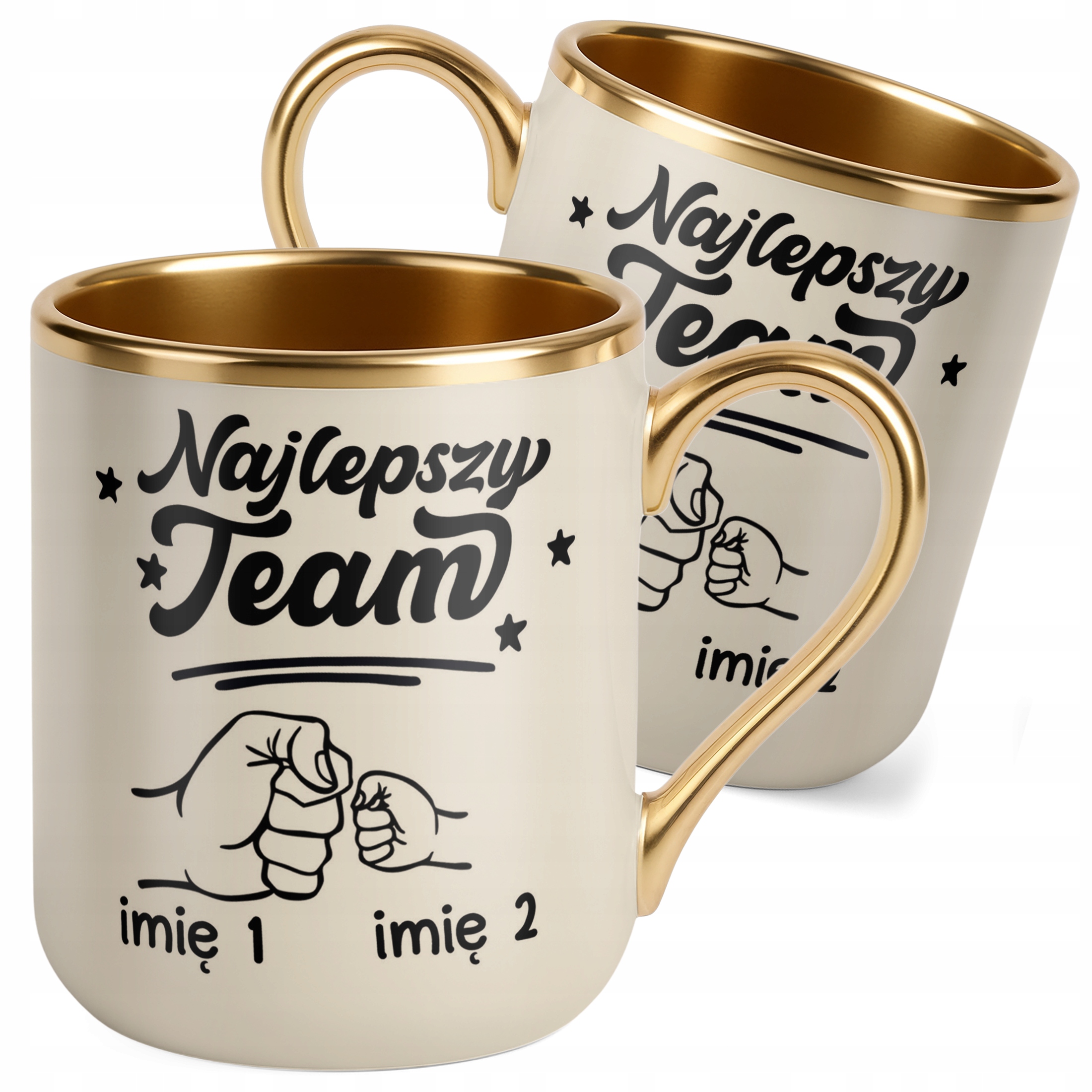 Kubek Premium Złoty Ecru Personalizowany Dzień Ojca Team Prezent