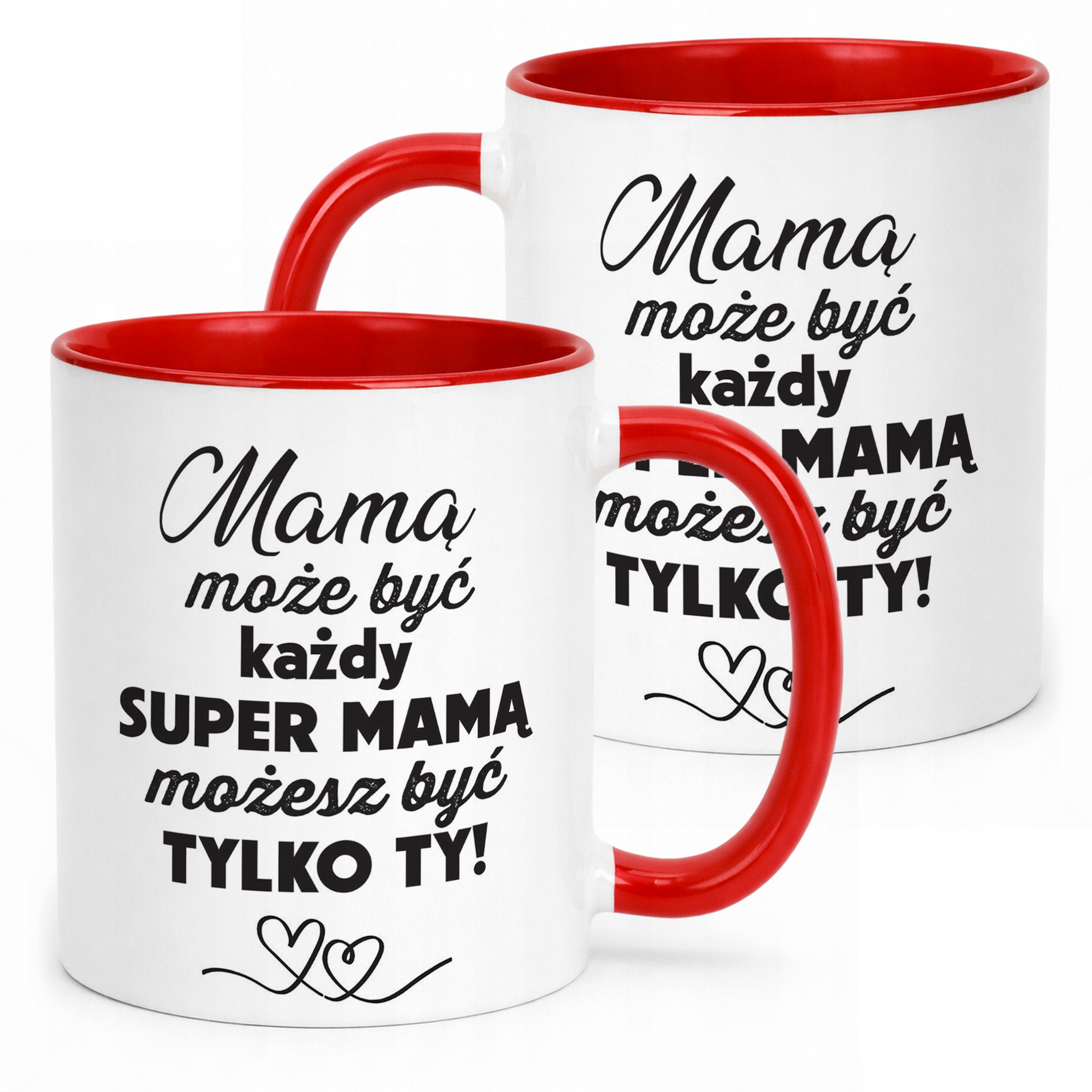 Kubek Czerwony Dzień Matki Dla Mamy Prezent Upominek Super Mama