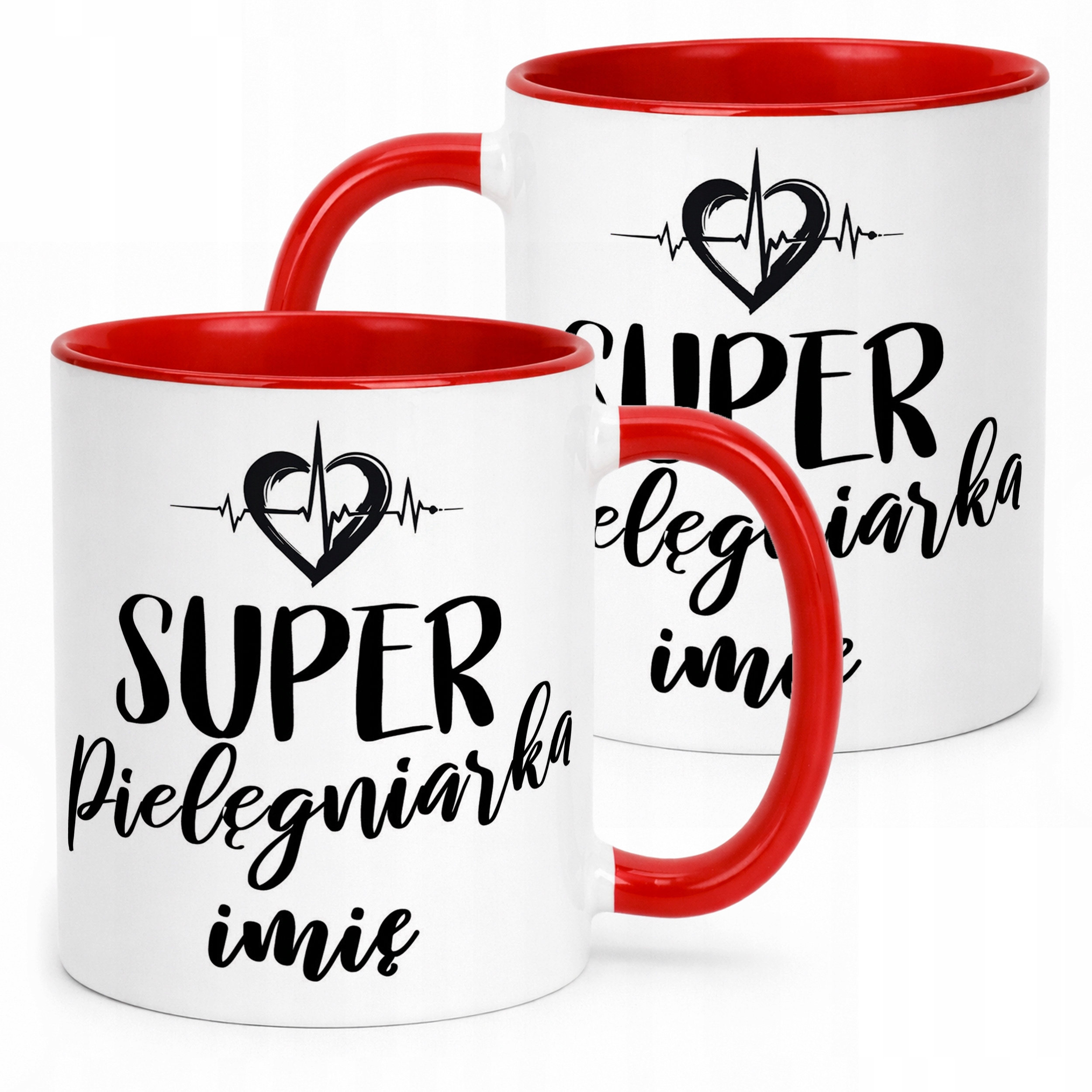Kubek Czerwony Personalizowany Super Pielęgniarka Prezent Upominek