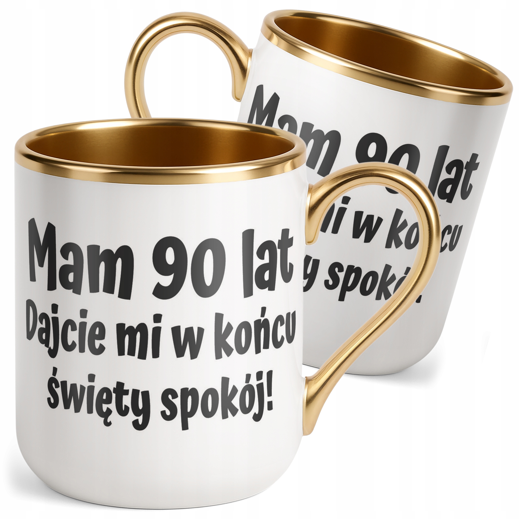 Kubek Premium Złoty Mam 90 Lat Na Urodziny Prezent Upominek