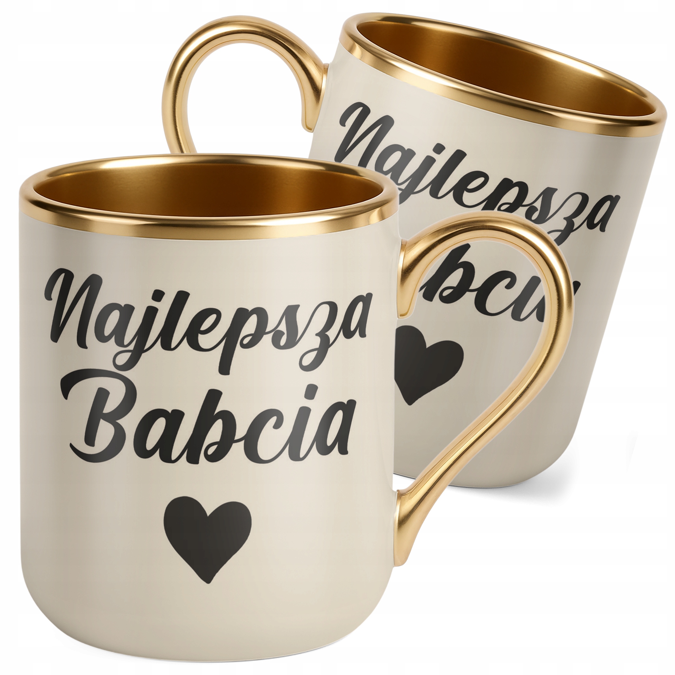 Kubek Premium Złoty Ecru Dzień Babci Dla Babci Prezent Upominek