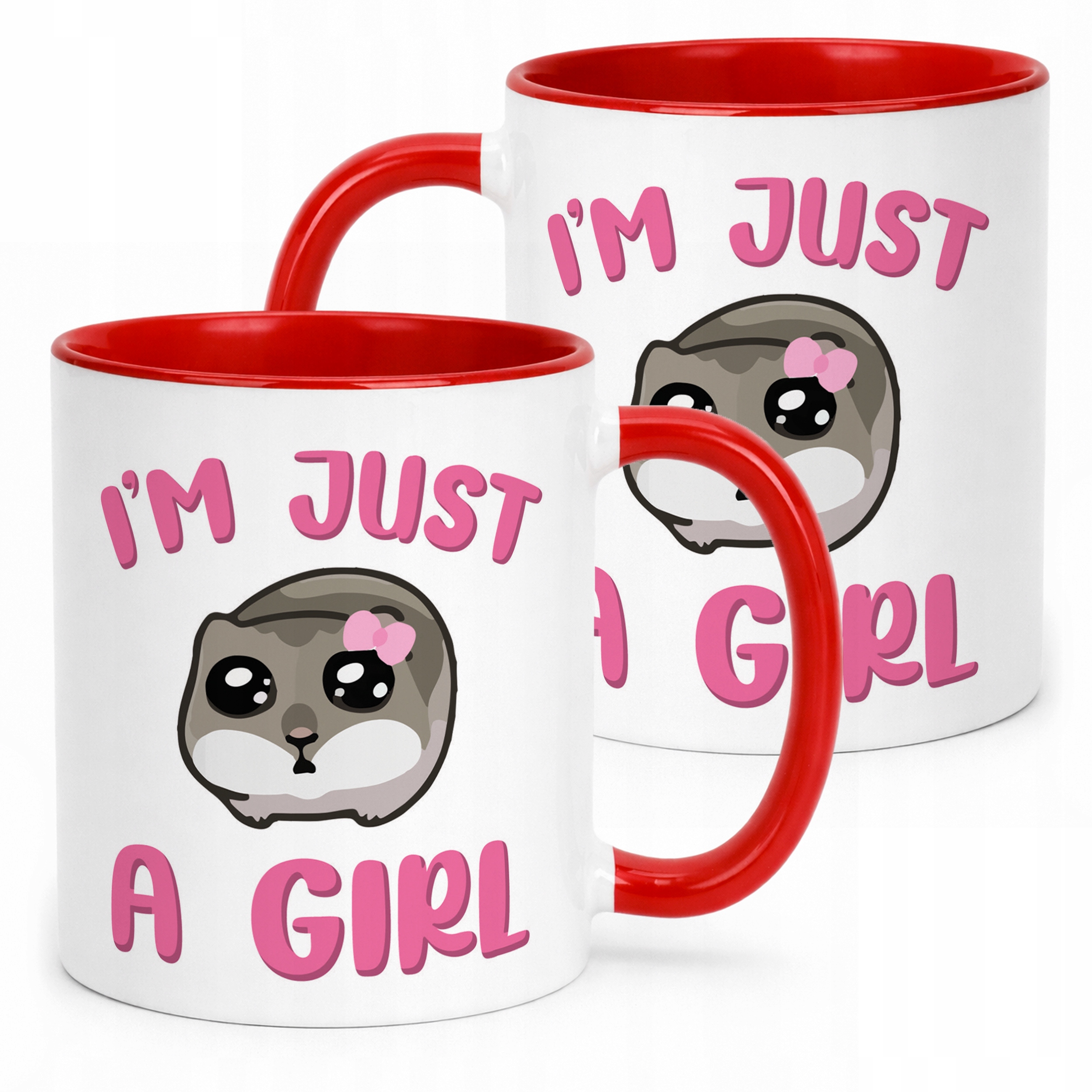 Kubek Czerwony I’M JUST A GIRL Śmieszny Zabawny Prezent